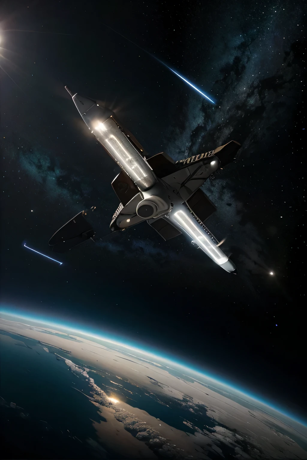 nave vagando por el espacio