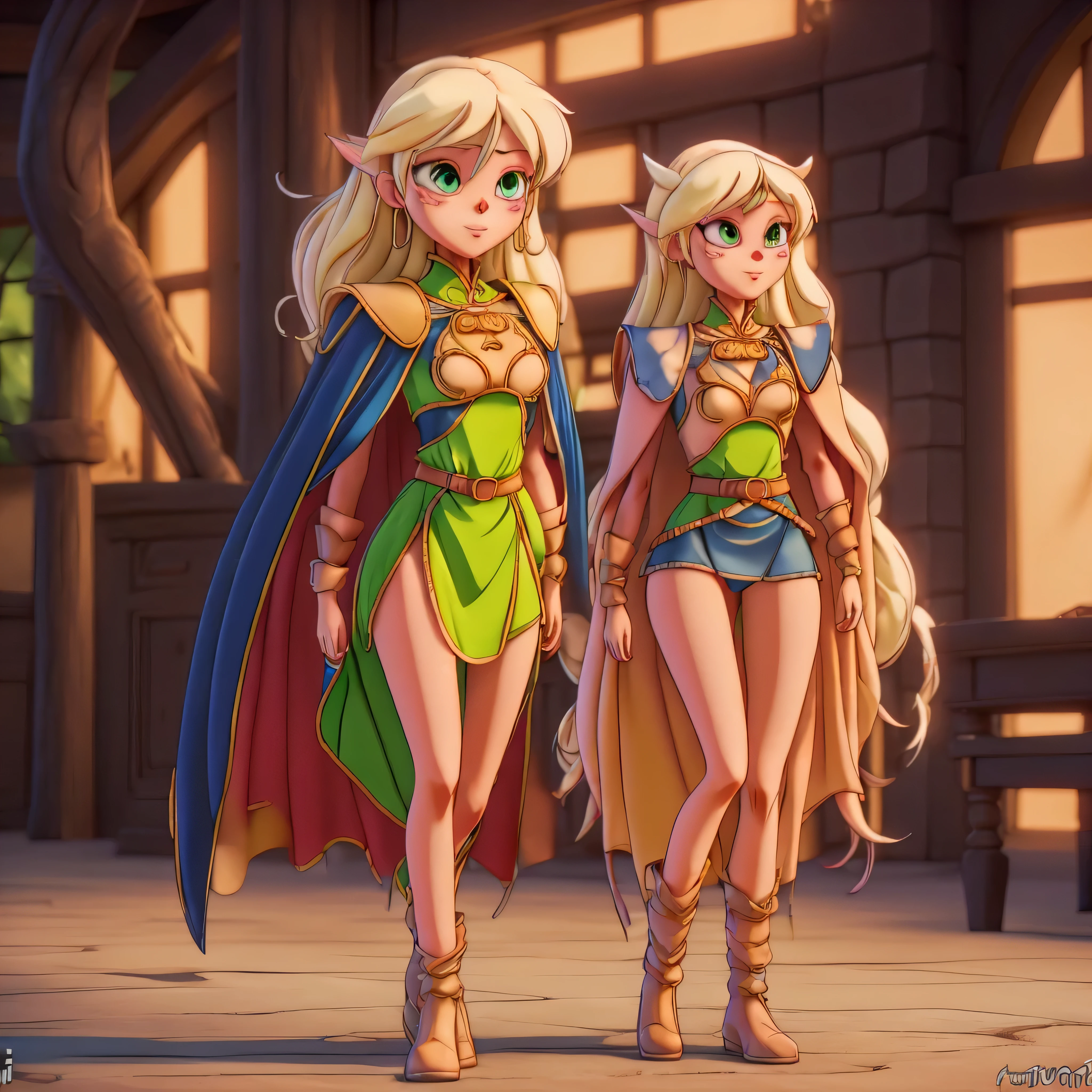 (frieren) and (Deedlit) walking through the forest, (full body view), (frieren has twintais, white hair, green epiceyes, pointy ears, wears white capelet, striped shirt, long sleeves, belt, skirt, black pantyhose, boots, earrings), (deedlit has long yellow hair, green eyes, pointy ears, wears short green dress, short sleeves, tiara, dark blue breastplate armor, dark blue pauldrons, dark blue cape, belt, bootasterpiece, best qualtiy, hdr)), epic beautiful realistic Puppetess elegant princess natural scepter fullbody "Sceptor of Domination" Tabernacle, gorgeous puppeteer bridaldress Lys perfect symmetrical meticulously intricate "Dia de los Muertos" rose, epic pupper-Mistress stunning clean figurine rossdraws puppet dream artgerm digital vibrant DSLR colorful hyper HDR epic UHD tmasterpiece extremely detailed ultra_high-resolution ultra_high-definition ultra_high-quality saturate reflection, varies multi etc. --v6 --s1000 --c20 --q5 --chaos100