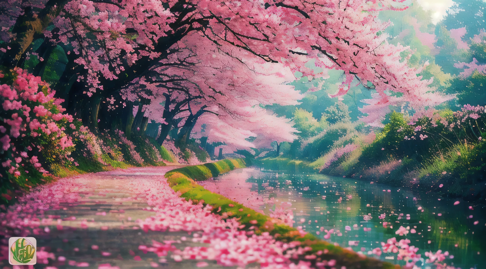 there is a path that has a lot of pink flowers on it, cherry blossom forest, blossoming path to heaven, beatiful backgrounds, cherry blossom trees, beautiful nature, beautiful iphone wallpaper, lush sakura trees, pink forest, anime nature, sakura trees, really beautiful nature, magical landscape, very beautiful scenery, nature scenery, anime beautiful peace scene, nature wallpaper