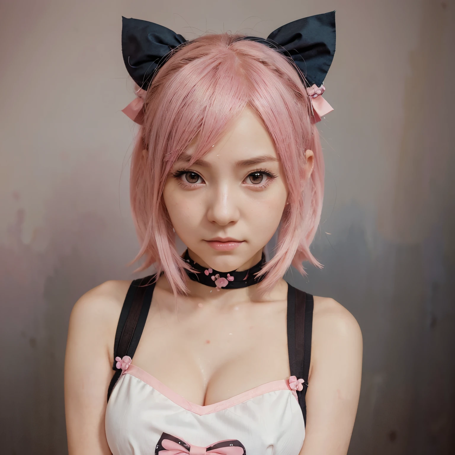 anime girl with pink hair and a bow in her hair, kawaii realistic portrait, guweiz, portrait of magical girl, cute character, cute art style, anime moe artstyle, character art of maple story, cute portrait, cute anime girl portrait, portrait of a small character, artwork in the style of guweiz, splash art anime 