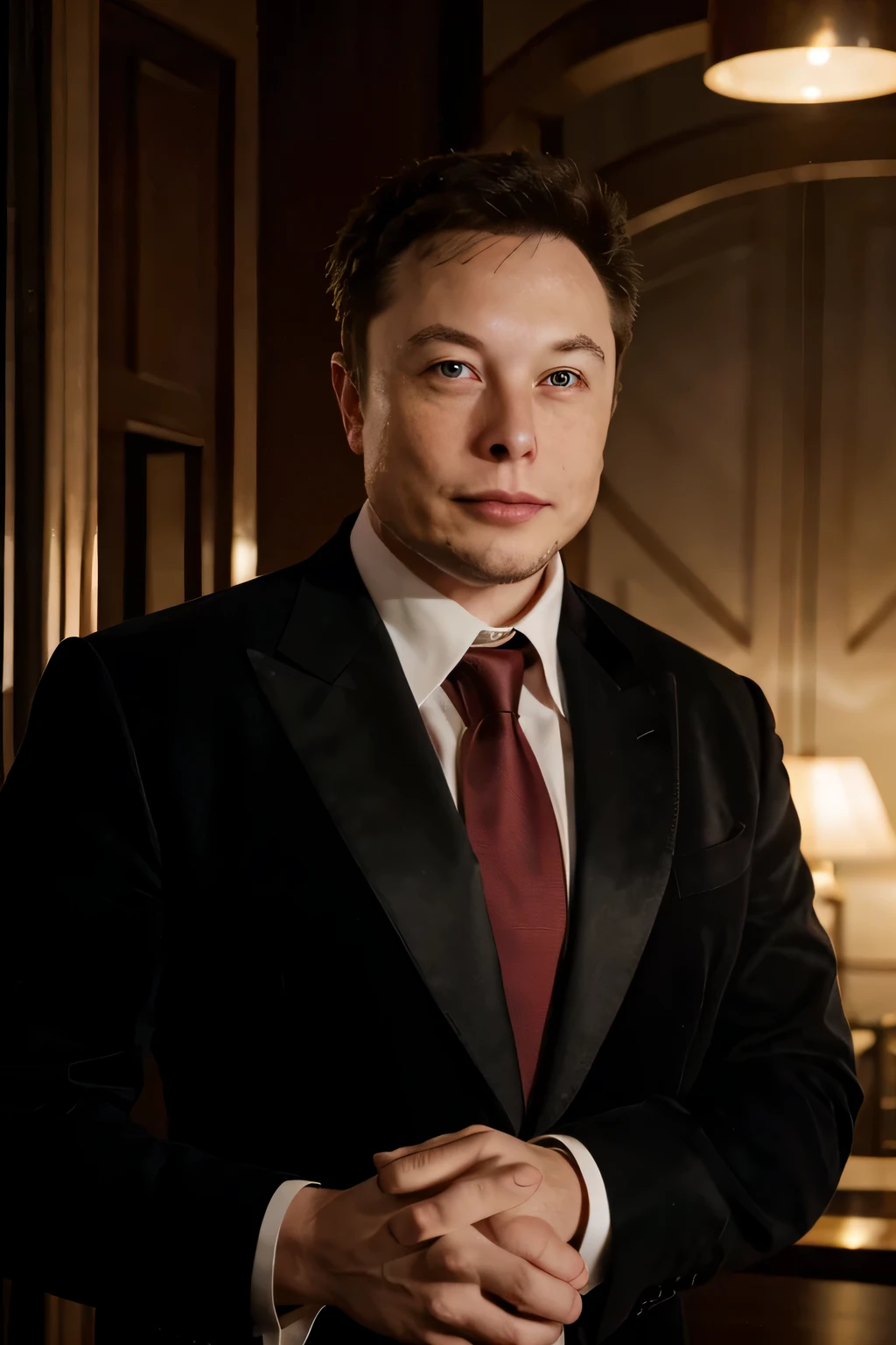 
dame una foto de elon musk desde el frente vestido con un traje formal