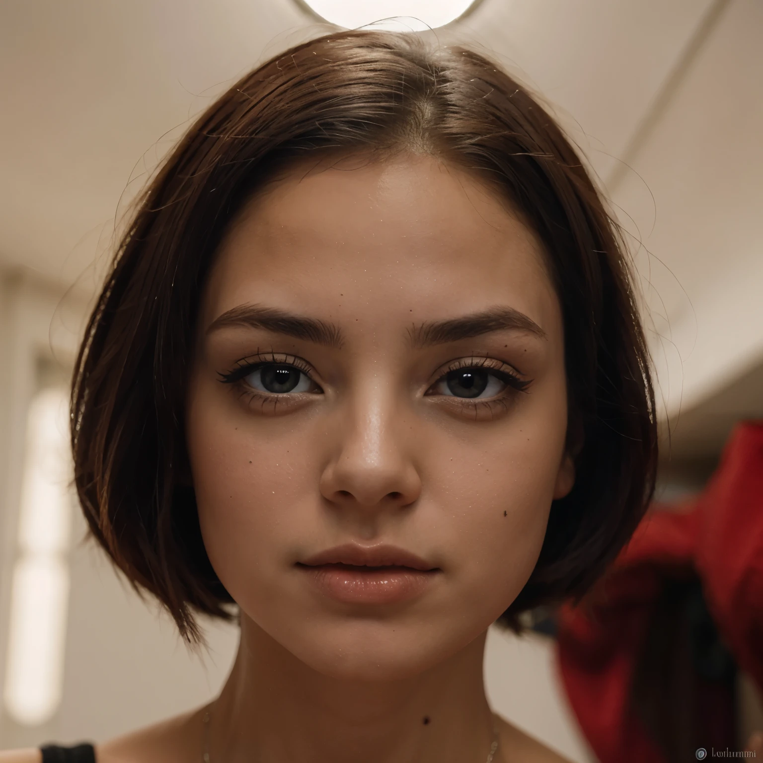 1 chica, pelo blanco, ojos morados, ojos brillantes pechos grandes