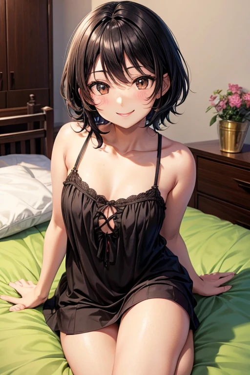 So cute and beautiful,(Very detailed美しい顔),Sweet short blue homecoming dress with fine lace,
Are standing,A dark basement with stone walls,bed sheet,(smile),blush,shy,Black Hair,Mid Shot,Leg details,
(Highest quality,masterpiece),Absurd,High resolution,Very detailed,Very detailed,32K,8k resolution,
Intricate details,Movie Scenes,Detailed Background,alone,Dynamic Angle,(Realistic),