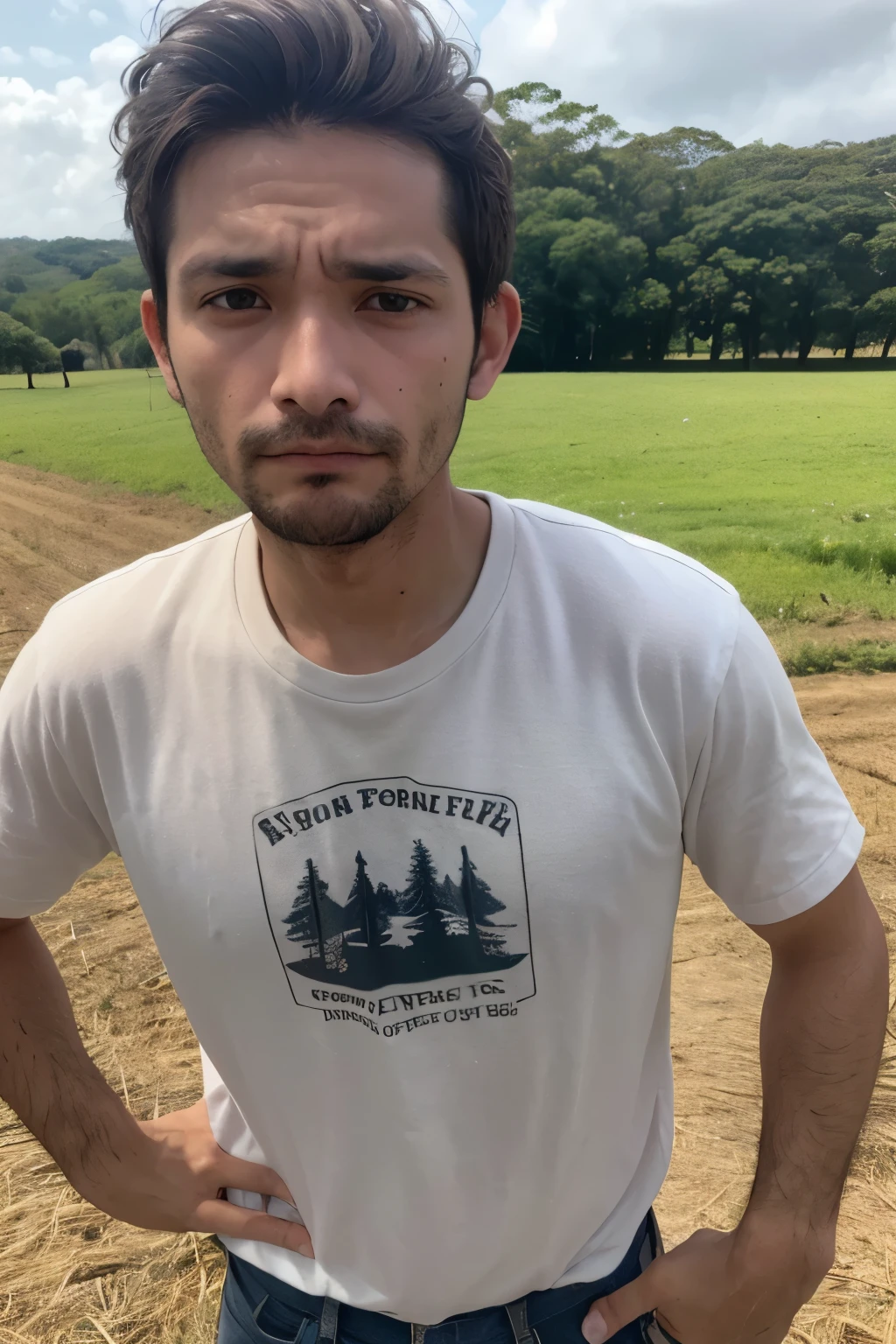 ((Melhor qualidade)), (detalhado), face of a poor man on a farm