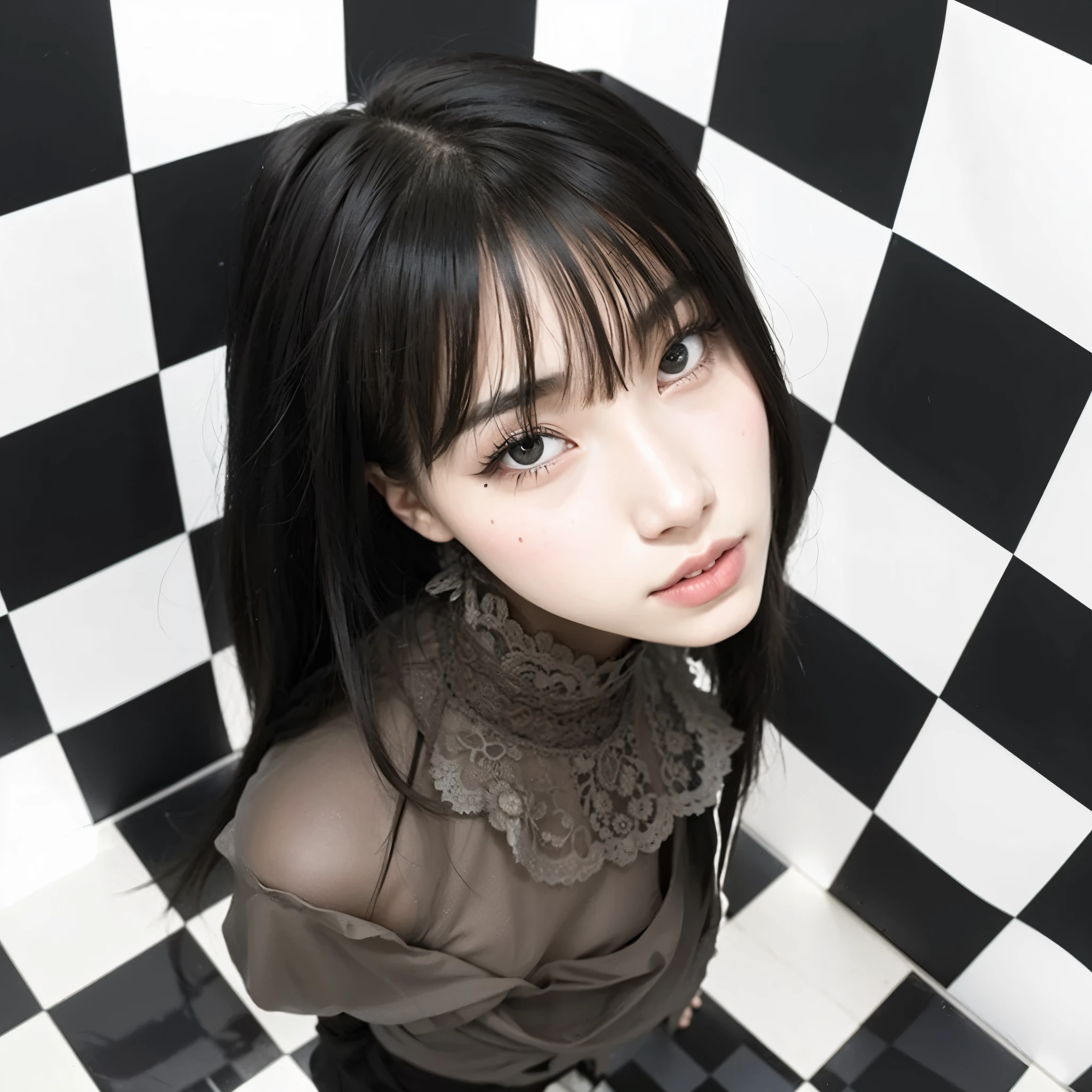 (RAW photo, best quality), (realistic, photo-realistic:1.3), best quality ,masterpiece, an extremely delicate and beautiful, extremely detailed ,CG ,unity ,8k wallpaper, Amazing, finely detail, masterpiece,best quality, extremely detailed CG unity 8k wallpaper,absurdres, incredibly absurdres, huge filesize , ultra-detailed, highres, extremely detailed, iu,asymmetrical bangs,short bangs,bangs,pureerosface_v1,beautiful detailed girl, extremely detailed eyes and face, beautiful detailed eyes,
light on face,looking at viewer, straight-on, staring, closed mouth,
black hair,short hair, (short_ponytail:1.1), collarbone, bare shoulders, longeyelashes, cum on body,
lace ,lace trim, K-pop, Kim Jennie