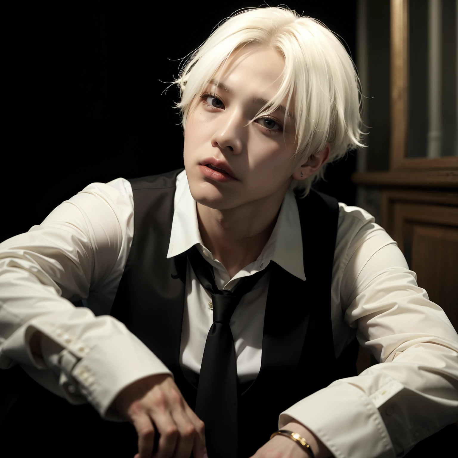 hombre Albino, cabello blanco, foto de alta calid, kim taehyung of bts, cabelo blanco atractivo.