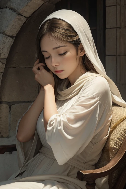 7. Femme en sagesse:
Femme en sagesse.
The light is soft and melancholic.
The face is closed and constrained.
La pose est posée et mélancolique