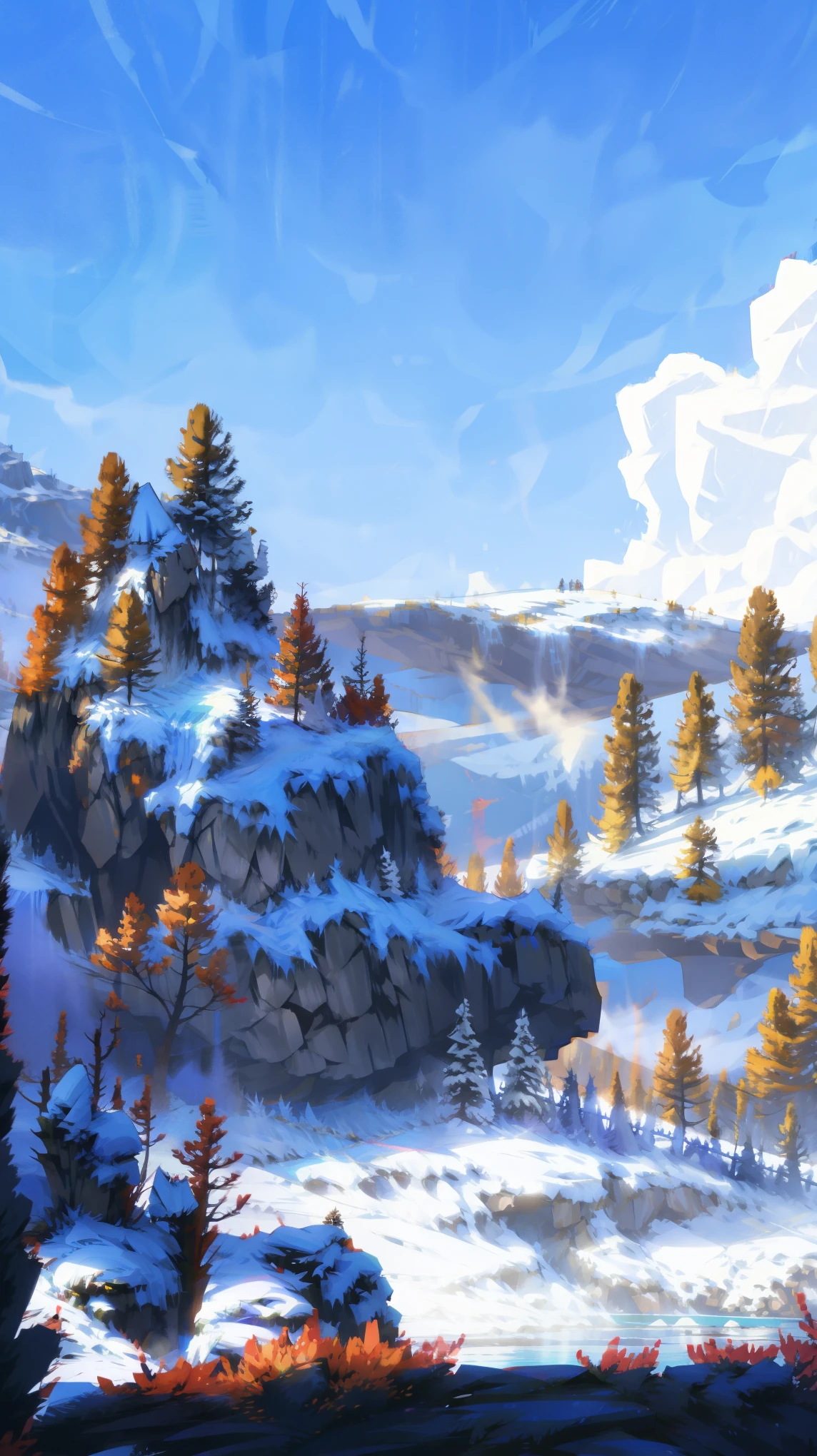 Mountain with fantasy city