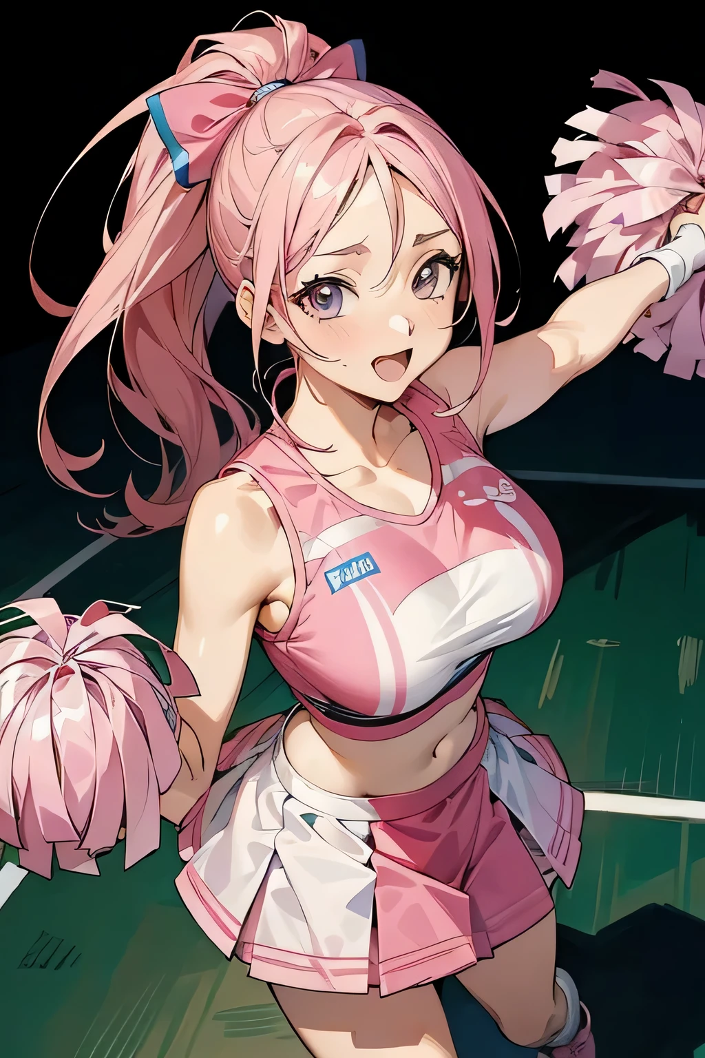 anime with pink hair and pink cheerleaders on a court, melhor papel de parede de anime 4k konachan, Animes de arte inicial , visual de anime de uma linda garota, arte de anime limpa e detalhada, anime sedutor, haruno sakura, estilo de arte de anime de alta qualidade, digital anime illustration, arte digital detalhada de anime, anime waifu, anime illustration, ( anime)