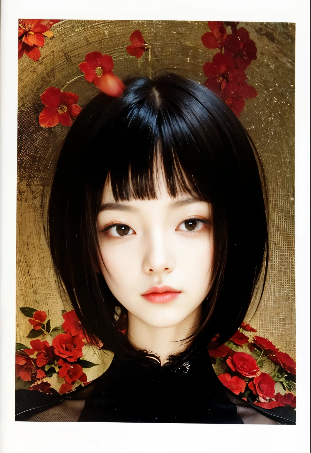 (Best quality, 8k, 32k, Masterpiece, UHD:1.2) "Generate a captivating artwork featuring a young Japanese girl model with short, sleek black hair styled in a chic bob haircut. Envision her bathed in dramatic cinematic lighting, creating an atmosphere of allure and mystery. Emphasize a romantic aesthetic vibe, showcasing the model in a poised and elegant pose that evokes a sense of intimacy and sophistication. Utilize warm and soft tones to enhance the romantic ambiance, and consider incorporating elements like flowing fabrics or flowers to add a touch of ethereal beauty. Capture the essence of romance and beauty through the model's expression, the play of light and shadows, and the overall aesthetic, creating a visually compelling and emotionally resonant piece." (perfect eyes), flawless skin, flawless face, cinematic, tight body, ((well-proportion female hands)), ((female hands with five digits)) ((Body is well proportioned)), ((chic bob haircut)), soft focus ((Short Black Hair)), ((lingerie))