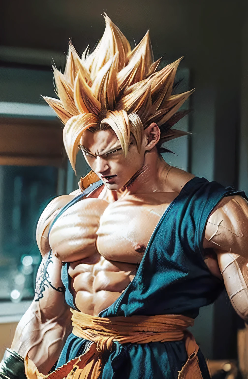 a close up of a cartoon of a man with a very big chest, super saiyan, gogeta, character dragonball, super saiyan goku, dragon ball z style, going super saiyan, goku from dragon ball z, super sayan, goku from dragon ball, broly, goku from dragonball z, son goku, super saiyan blue