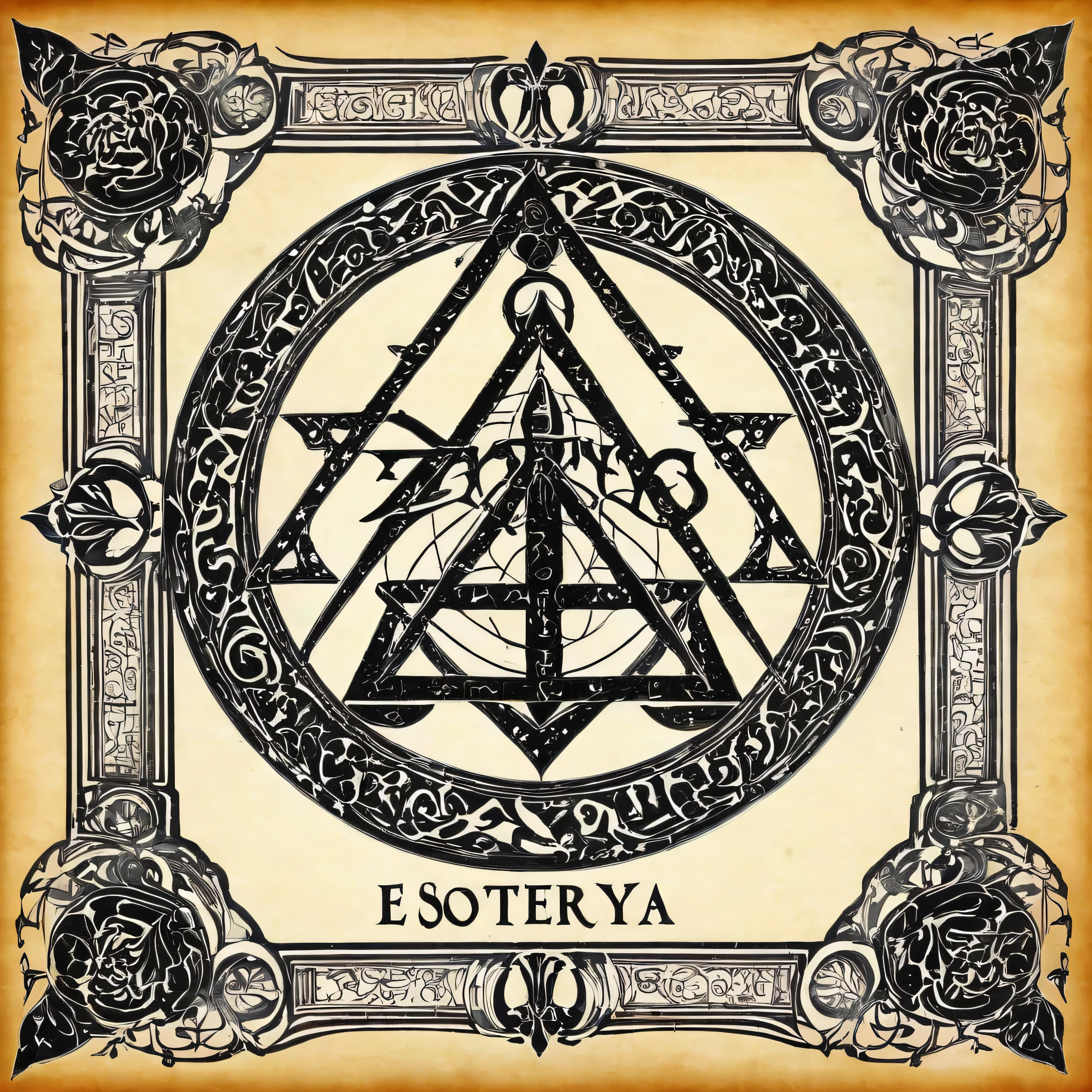 escribe la palabra esoterya con letras goticas