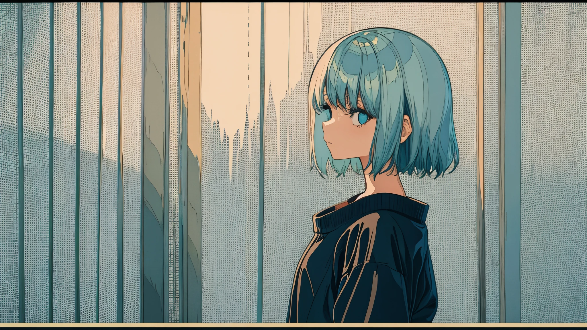 Lonely girl, gloomy theme