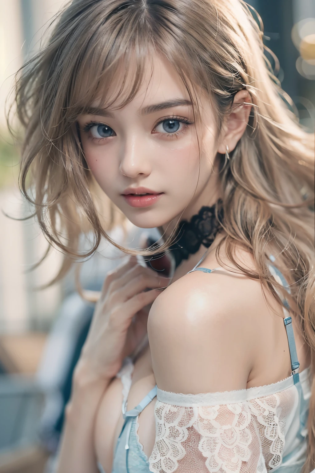 1woman, (Ultra realistic, high res), (highly detailed eyes, highly detailed hair, highly detailed face, highly detailed plump lips), (off shoulder with open breasts), breasts, upper body, caute smile, (best quality:1.4), Raw photo, (realistic, photo-realistic:1.37), professional photography, cinematic light, (fine face: 1.2),fashion model 20 years old, cute, [[[[pure eyes]]]], [[[[closeup]]]], [[[[chest]]]], [[[[neck]]]], [[[[shoulders]]]], perfect eyes, perfect iris, perfect lips, perfect teeth, perfect skin, soft front light, glow, HDR, (muted colors:1.2), Retrato da mulher、white skin、((cabelo Castanho ondas suaves)) Best Blanco Romantico、8k resolution、Frente Illuminada、アメリカの女の子のPortrait、solo、20-year-old、beautiful face、Upper body、medium side cut、Beautiful silver hair、beautiful little face woman, solo,　black theme,　look at the audience,one woman, It&#39;s real, Wolfsan-6500-V1.3, anime、animeスタイル、beautiful diamond eyes、20 year old american girl、braided hair、swimsuit、portrait beautiful detailed woman, very detailedな青い顔, Reality, beautiful narrow blue eyes, huge file size, Super detailed, High resolution, very detailed, highest quality, masterpiece, An illustration, very detailed, ticker, Unite, 8K painting wallpaper, fine, fine details, masterpiece, highest quality, Hvery detailed ticker uniform 8K wallpaper, face light movie lighting、cuteブラウス, dark background, oil, masterpiece, diffused soft film lighting, Portrait, highest quality (perfect face:1.4),stunning girl pictures,(8K and、photorealistic:1.25) 、(lip gloss、eyelashes、shiny face、shiny skin、highest quality、超High resolution、Depth of the bounds written、chromatic aberration、caustic road lighting、natural shading、sexy 1girl, Extremely cute, Amazing face and eyes, (Beautiful lovely smile), (extremely detailed beautiful face), bright and shiny lips, (cute bikini:1.3), (very elaborate lace bra:1.5), smooth skin, super beautiful, attractive, (Best Quality:1.4), (hyper quality), (Ultra-detailed), (hyper-realistic, Photorealsitic:1.37), Authentic skin texture, complex details, extremely detailed CG unified 8k wallpaper, RAW Photos, professional photograpy, Cinematic lighting, coast, sea, palm trees,masterpiece, best quality, high quality, High definition, High quality texture, High quality shadow, high detail, beautiful detailed, finely detailed, extremely detailed cg, detailed texture, a realistic representation of the face, realistic, colorful, delicate, Cinematic Light, sidelighting, Lens Flare, Ray tracing, sharp focus, (intrica