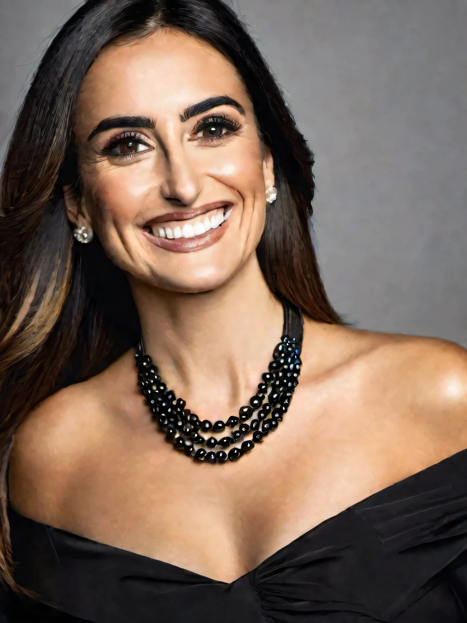 arafed woman in a black suit and necklace smiling at the camera, meni chatzipanagiotou, headshot portrait, professional corporate portrait, ana de la reguera portrait, professional portrait, headshot photograph, corporate portrait, portrait of penelope cruz, representative portrait, close-up professional portrait, professional closeup photo, professional headshot, portrait image, long hair, makeup, makeup, smile, black hair, black background, makeup, makeup, smile, black hair, Hyperrealism, Hyperrealism, Sony FE GM, masterpiece, ccurate, anatomically correct, super detail, high quality, high quality, highres, masterpiece, ccurate, anatomically correct, super detail, high quality, high quality, highres
