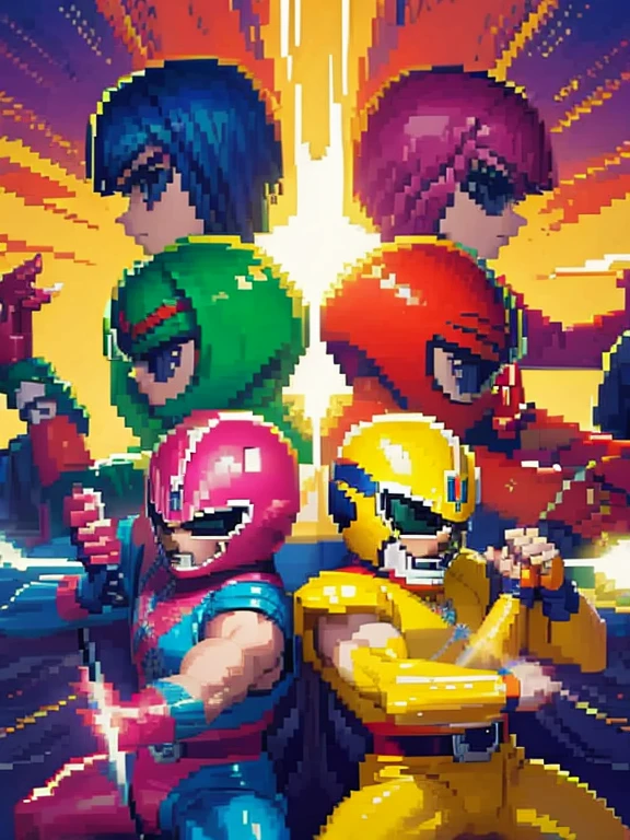 Pixel art: power rangers 