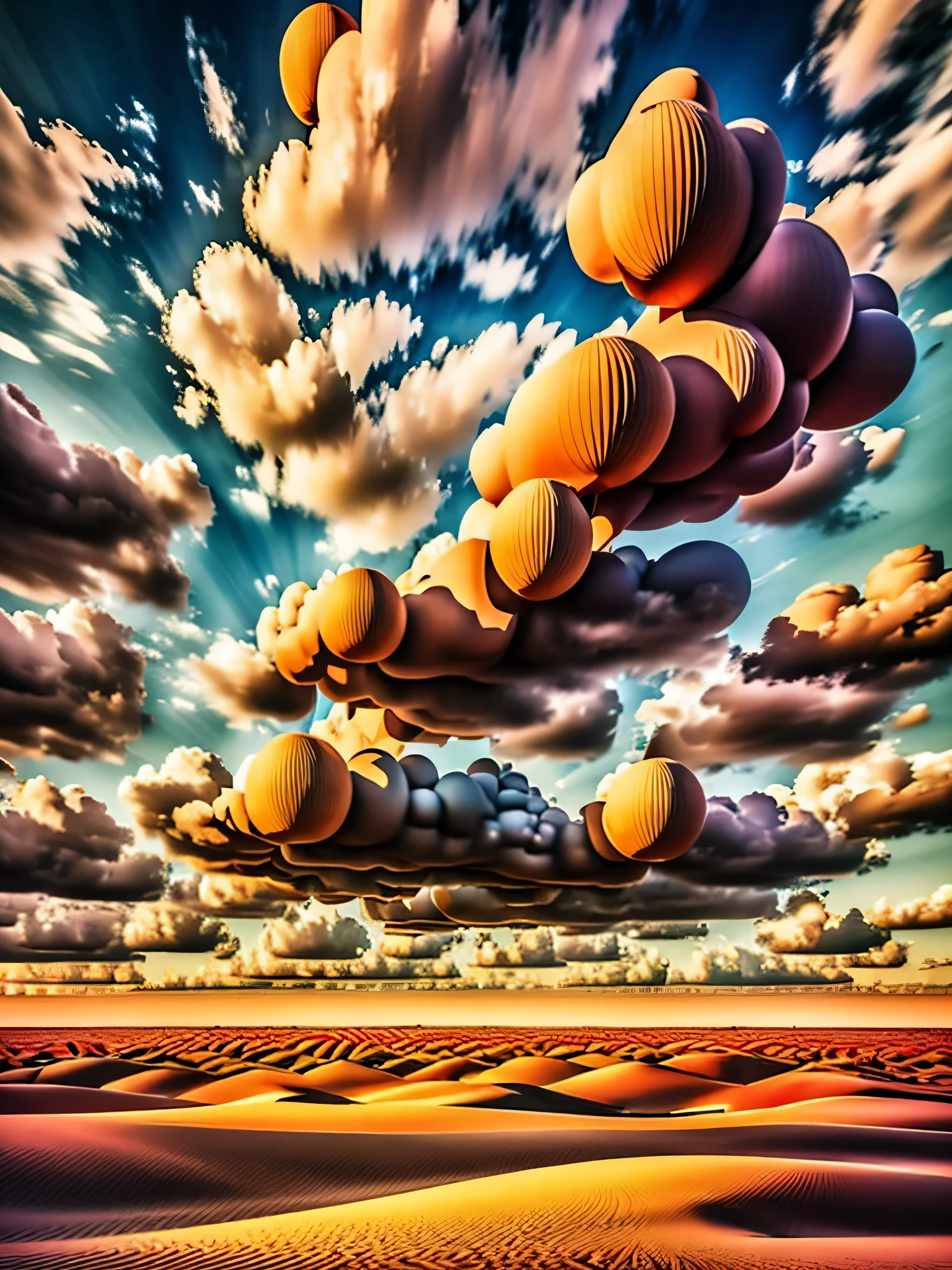 Hyper-realistic ultra beautiful surreal happy wood painted bodies built-in with other surreal motives, parts of these bodies are missing and replaced by huge cubist effects, happy cloudy minimal background, ultra surreal Picasso style, Miró Style, Super-detailed, Studio Quality, 48k / HD, Normal Contrast, hyper Realistic Shadows, octane Rendering, Sharp Focus