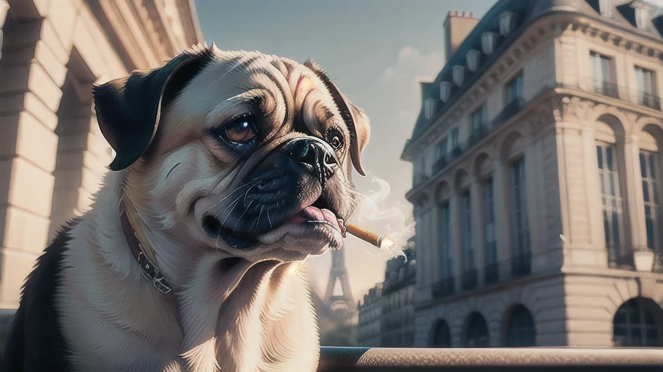 Smoking French Bulldog