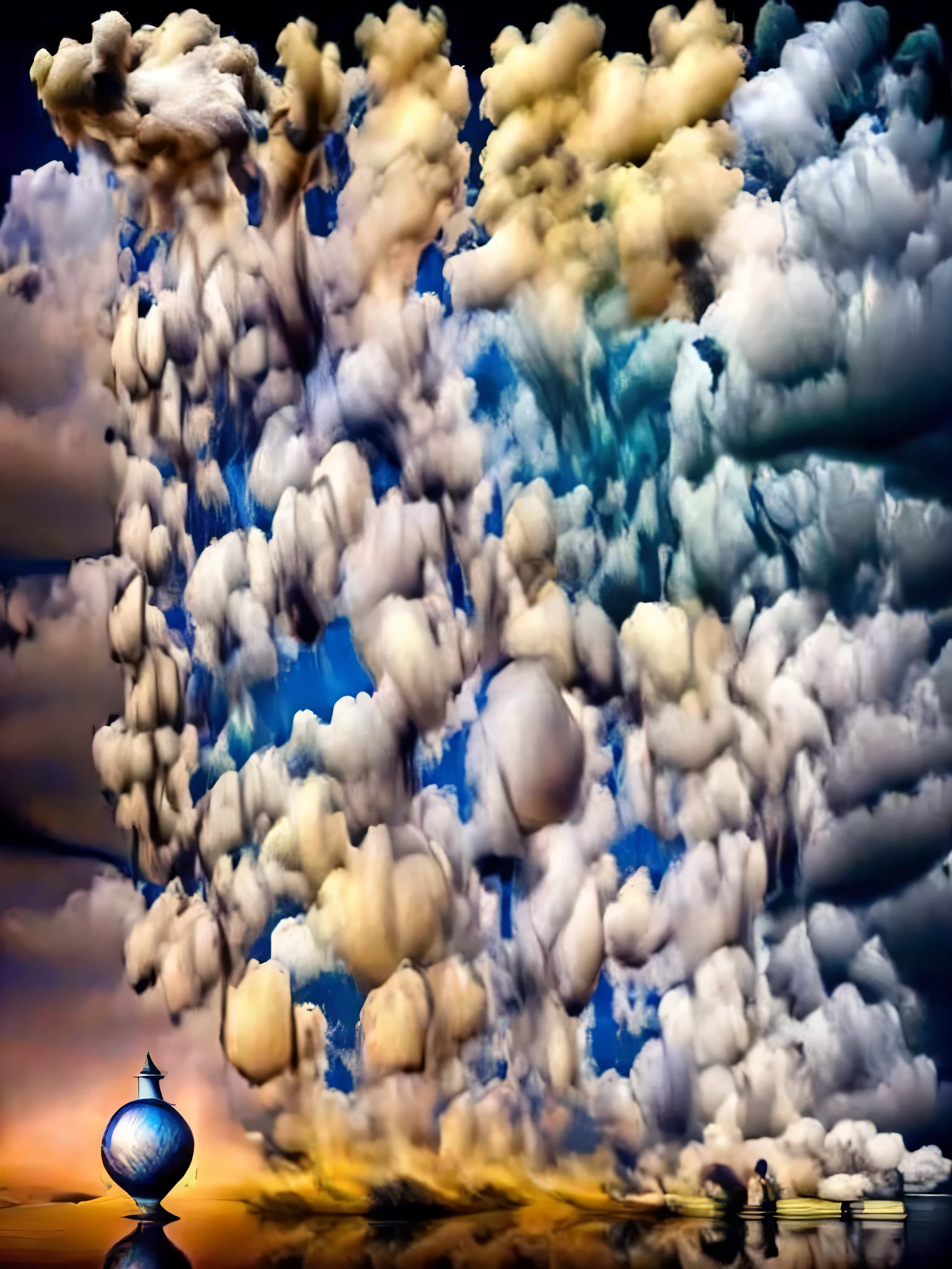 Hyper-realistic ultra beautiful surreal grotesque wood painted amalgam of bodies built-in and embedded with other surreal shapes, parts of these bodies are replaced by cubist motives, happy cloudy background, Da Da style, Super-detailed, Studio Quality, 48k / HD , Normal Contrast, hyper Realistic Shadows, octane Rendering, Sharp Focus