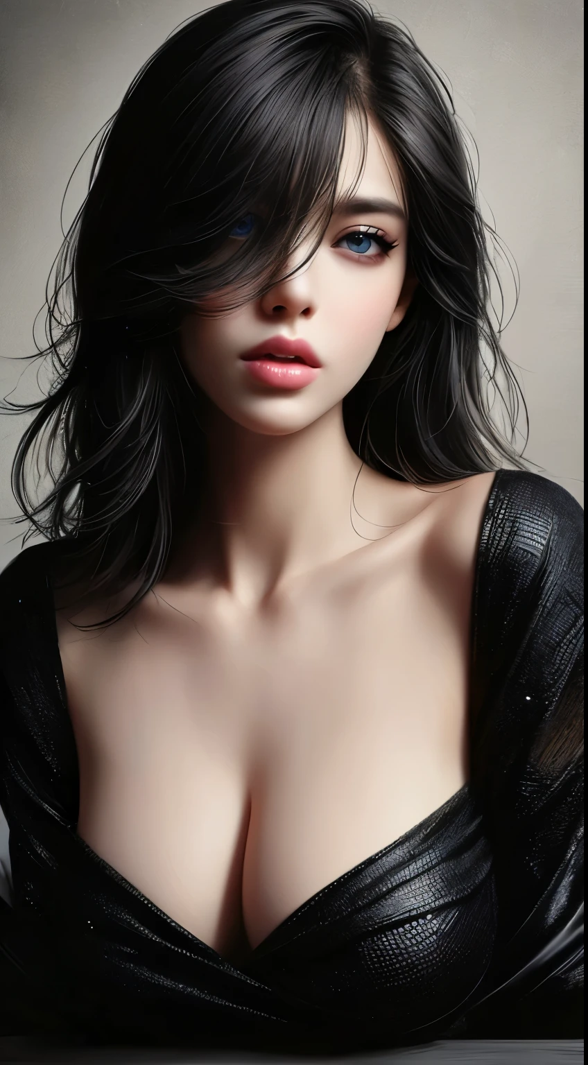 detailed lips, long wavy hair, serpents for hair, fierce expression, pale complexion, mesmerizing gaze, vibrant colors, soft lighting, (hyperrealistic), (illustration), (high resolution), (8K), (extremely detailed), (best illustration), (beautiful detailed eyes), (best quality), (ultra-detailed), (masterpiece), (wallpaper), (photorealistic), (natural light), (detailed realistic beautiful face), (high detailed realistic skin texture), (solo:1.51), (1 girl:1.52), (high detailed realistic hair), (ashgrey hair:1.35), (heterochromic eyes), (detailed eyes), (beautiful eyes:1.37), (sparkling eyes), (realistic huge breasts:1.5), (slender abs), (dynamic pose), (closed tiny mouth:1.3), (concentrated expression), (upon body from head to thigh:1.55), (looking at viewer), (double eyelids)