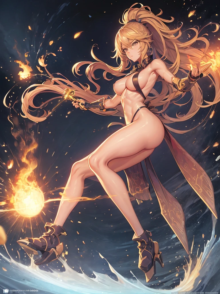 best quality, (perfect sexy body: 1.2), (detailed hair), ultra-detailed, anime style, full body, ninja girl, Japanese hairstyles, wields a giant flaming sword, standing in the desert, Wear high-tech boots, high 8K resolution, trending art station, planetary station in the background, space station in the backgroundstanding, full body, best quality, (perfect sexy body: 1.2), (detailed hair), ultra-detailed, anime style, full body,