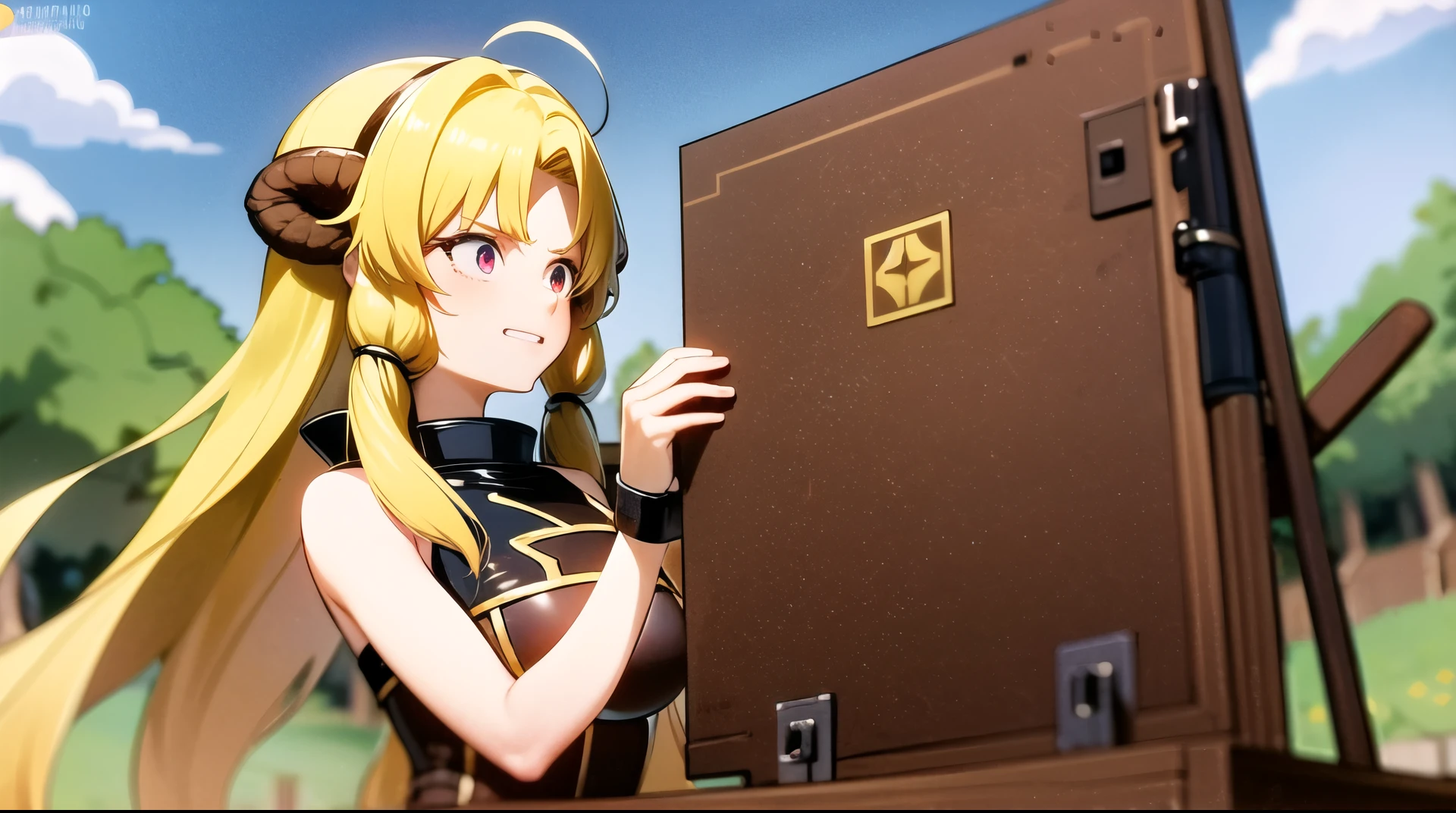 sword art online three heroes bow sword magic girl boy magician enemy minotaur with axes boy and girl magician attacking the minotaur computer game and above everyone's head there is a strip of life and manna killing mobs completing tasks leveling up the character loot
