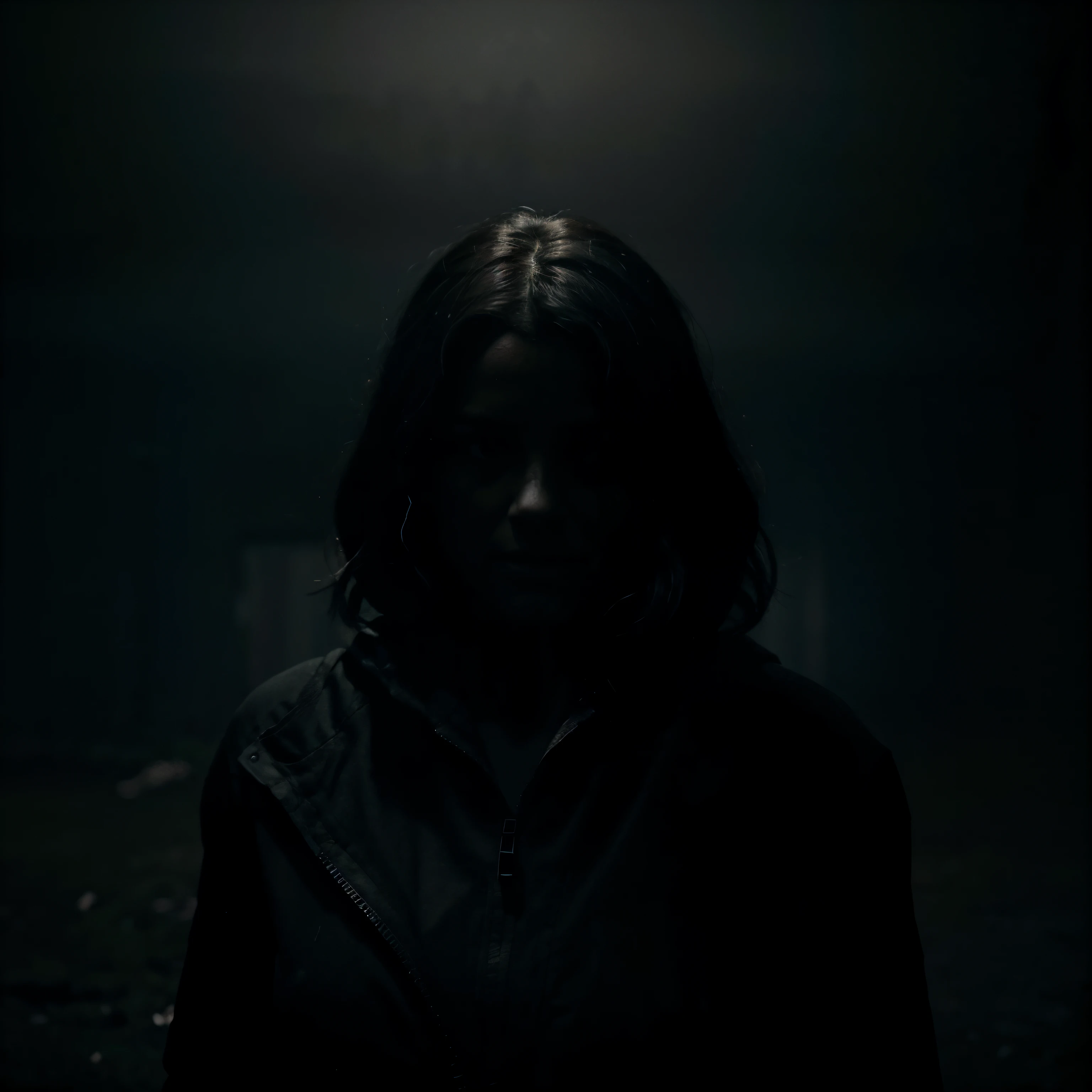woman shadow figure emerging from darkness, gradiente preto e cinza, enevoado, realista, 8k, Motor irreal, cinematic