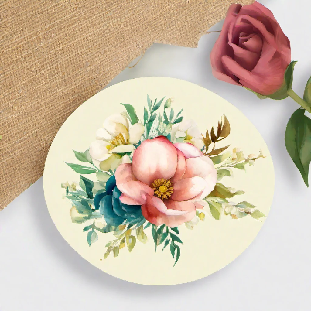 (masterpiece, best quality:1.2),solo, Flower label,illustrator, stickers