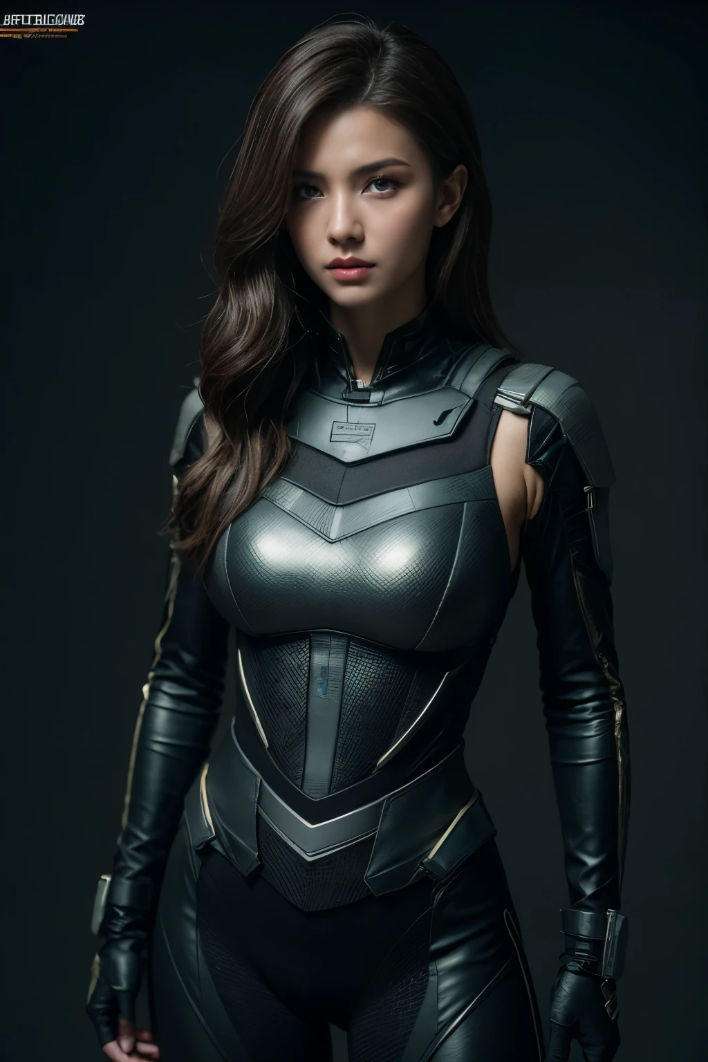3D, A beautiful cyberpunk female image, small carbon fiber battledress, hdr(HighDynamicRange), Ray traching, NVIDIA RTX, Hyper-Resolution, Unreal 5, Subsurface scattering, PBR Texture, post-proces, Anisotropy Filtering, depth of field, maximum definition and sharpnes, many-Layer Textures, Albedo e mapas Speculares, Surface coloring, Accurate simulation octane rendering of light-material interactions, Two-colored light, largeaperture, Low ISO, White balance, the rule of thirds, 8K raw data, blackstockings, powerful pose, determined, seductive, long hair