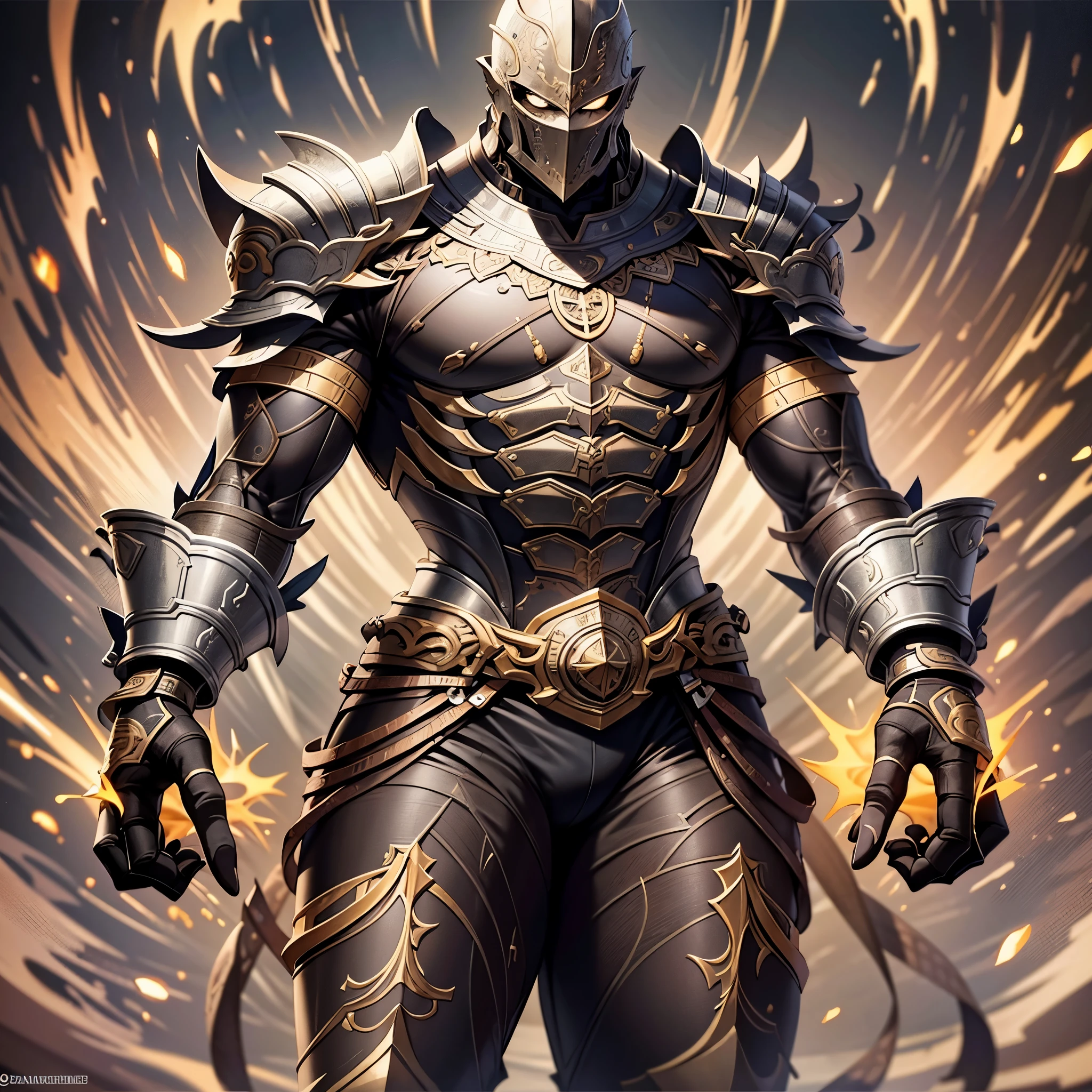 Full length portrait of a black skin muscular warrior in anime style, showcasing intricately detailed muscles and heavy dark armor. His bald head shines under atmospheric lighting, with striking light and shadow effects creating an intriguing contrast. This highly detailed digital painting exudes an advanced anime art aesthetic, perfect for station art or concept illustrations. With a soft yet sharp focus, every line and texture is rendered in stunning 8k resolution, bringing the intricacies of the warrior's physique to life. Crafted by the renowned artists Makoto Shinkai and Stanley Artgerm Lau, this masterpiece is sure to leave a lasting impression on viewers, gracing the halls of ArtStation and other prest, black man, moreno, negro