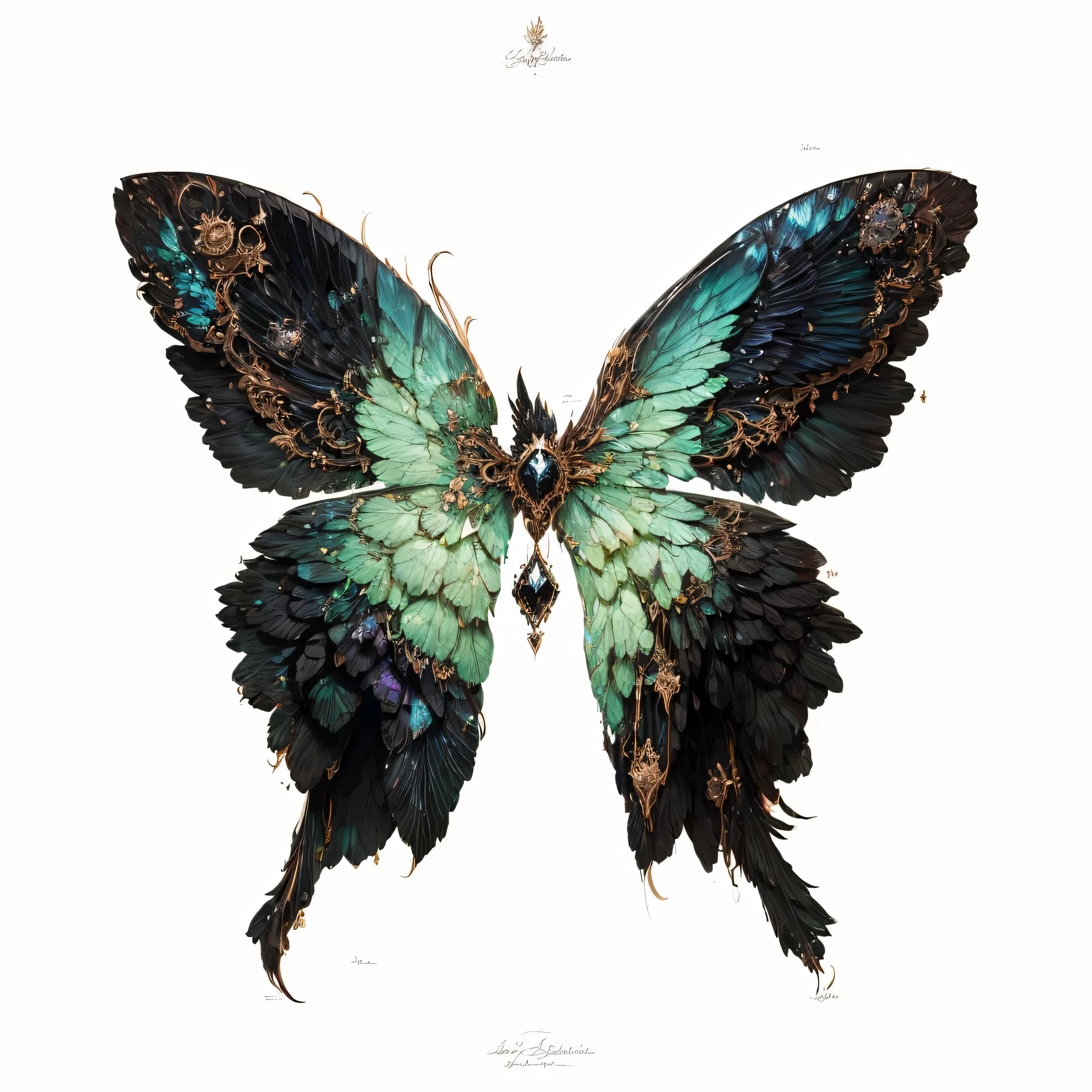 (black Rose,magic elements,Wings surrounded by black halo,There are dark beams around,rose pattern on wings) ,(best quality,Super detailed,actual:1.37),(illustration,gothic style), (dark palette), (soft diffused light)