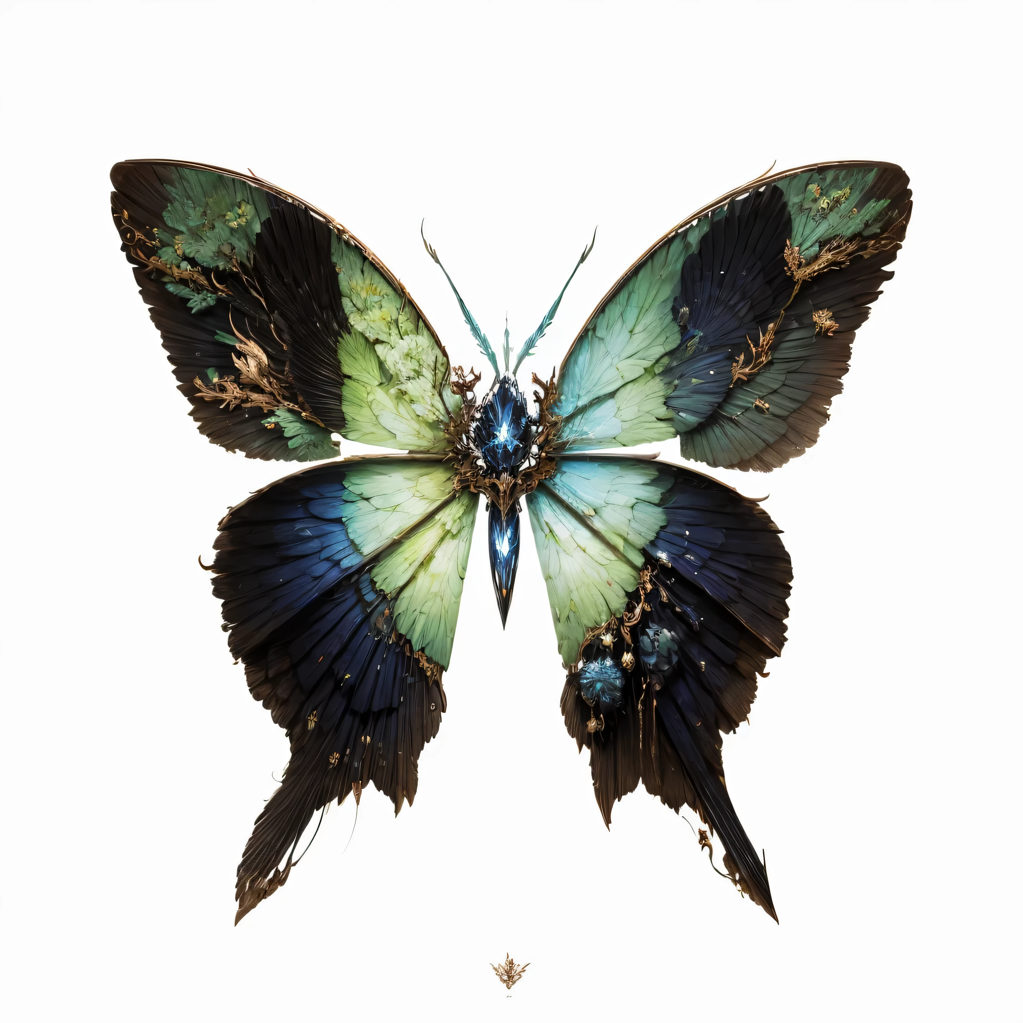 Huangquan River Elements,stygian element,skull pattern on wings,Wings have dark ghost pattern,surrounded by ghosts,