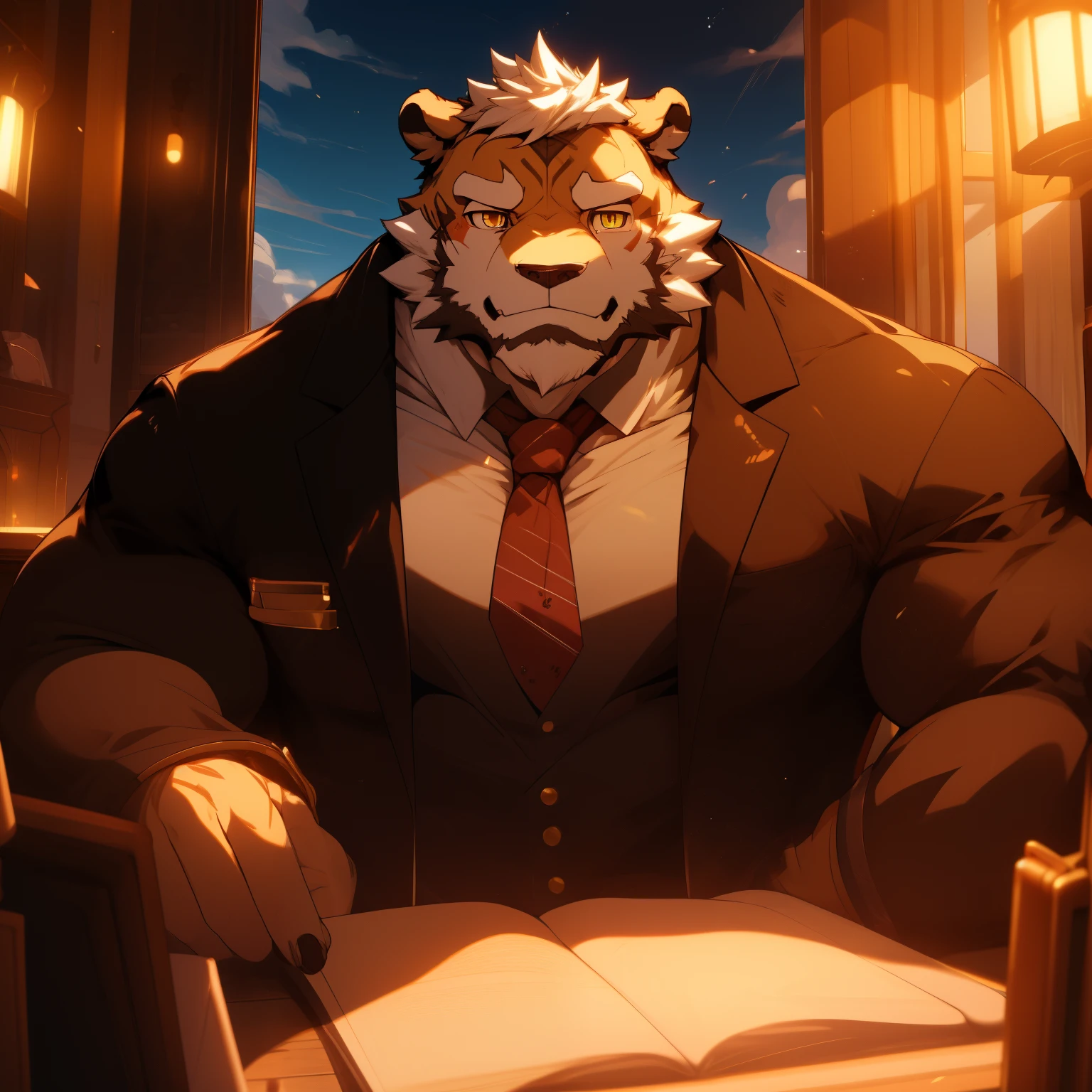 masterpiece，night，anthropomorphic bear，（（（white hair））），male，26 years old，thick eyebrows，Light-colored fur，strong body，Large pecs，（（（nude，black liquid入侵身体））），in the bedroom，wear，dark night，light，sweating，black liquid爬在上半身滴落black liquid，panicked，Emotional stress，（（（black liquid dripping））），looking towards the viewer，anger，Smile evilly，golden pupils，big eyes，strong，Standing in the bedroom，Full body image，The sky is clouded over，cloudy day，desk lamp，double bed，black liquid，满地的black liquid，There is liquid dripping on the wall（（（background：black liquid卧室1.5））），（（（Detailed character description））），