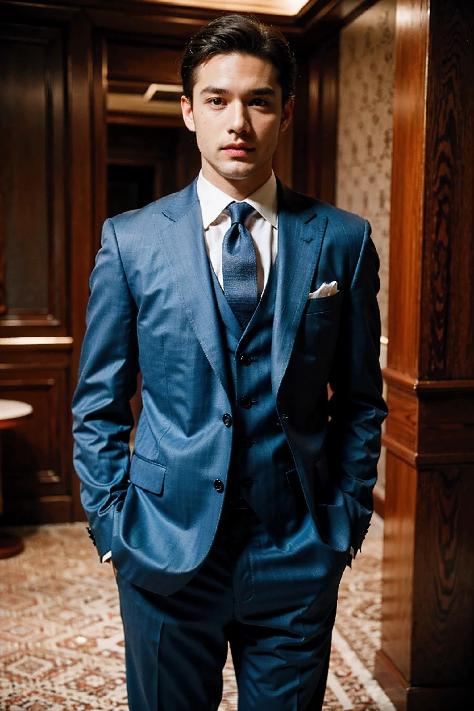 Realistic photography, handsome man ,elegant suit