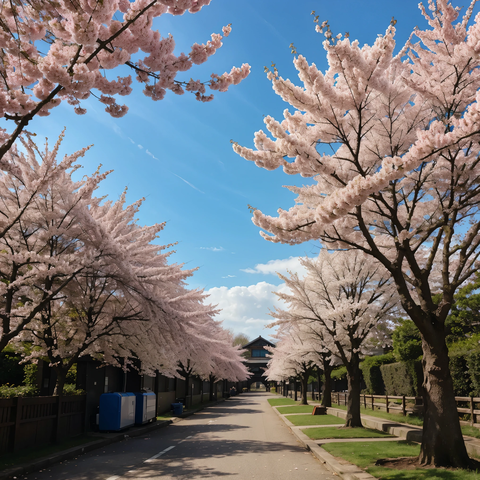 blue sky and cherry blossoms