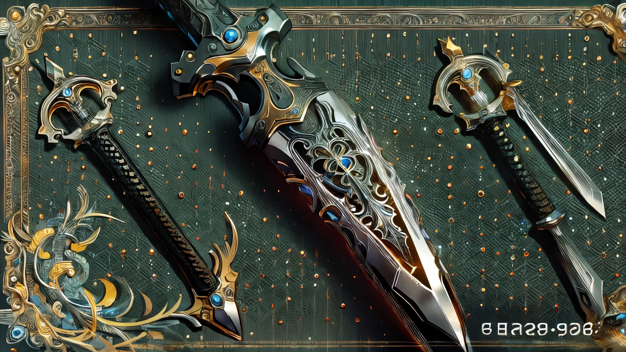 (Master Piece), best quality, 8k, short sword, nordic detailed hilt.