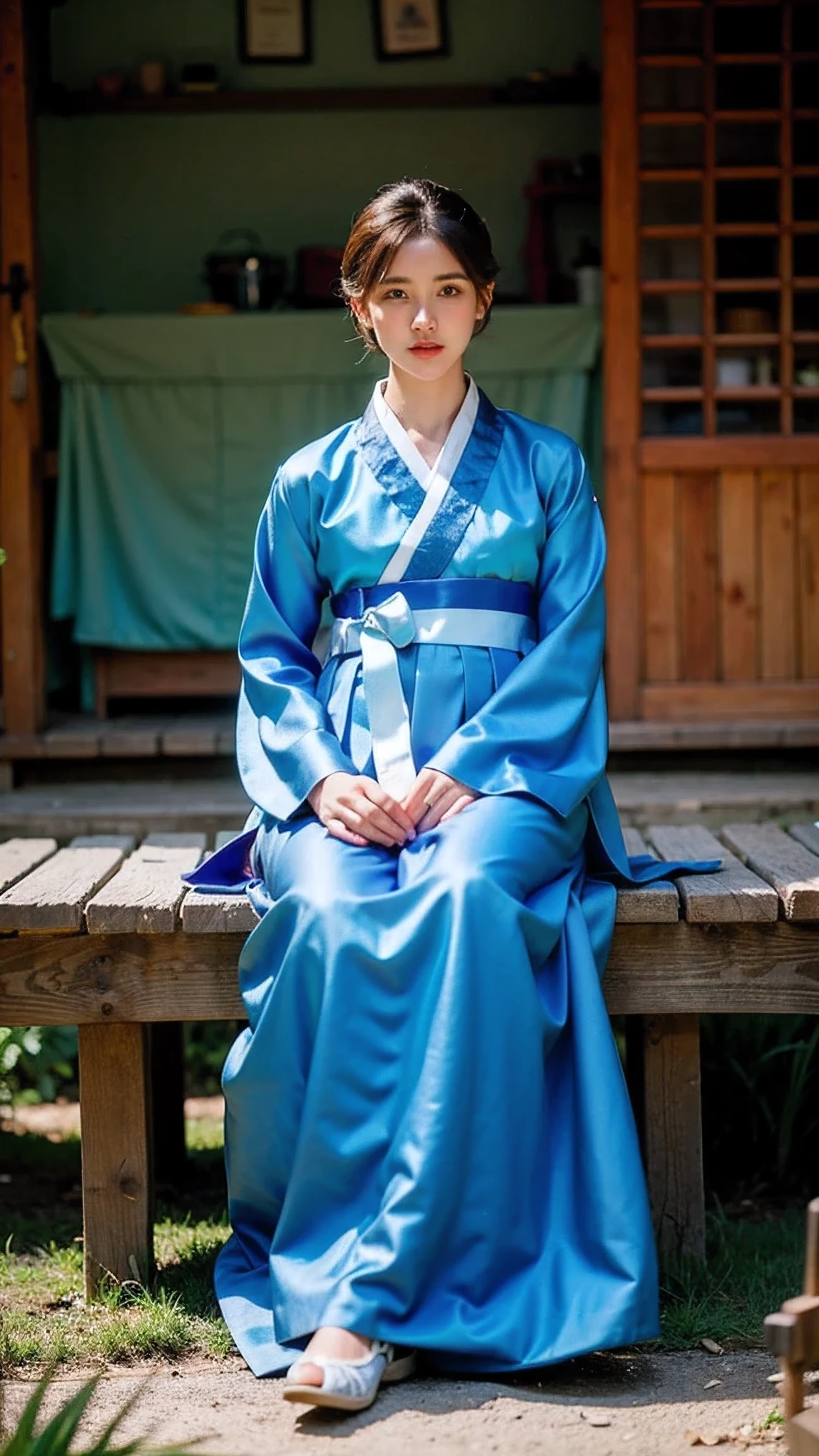 Realistic photography, Beautiful woman with short hair ,Hanbok