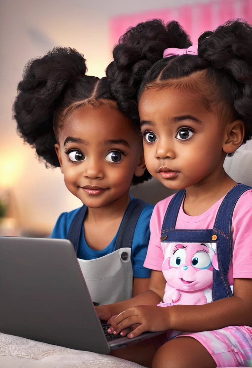 cute black girls watching cartoons.