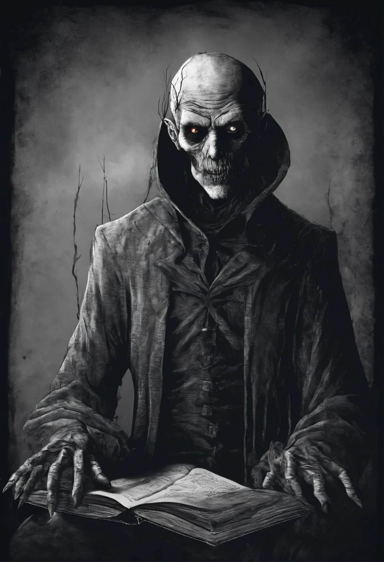 macabre style man, dark, gothic, grim, haunting, highly detailed