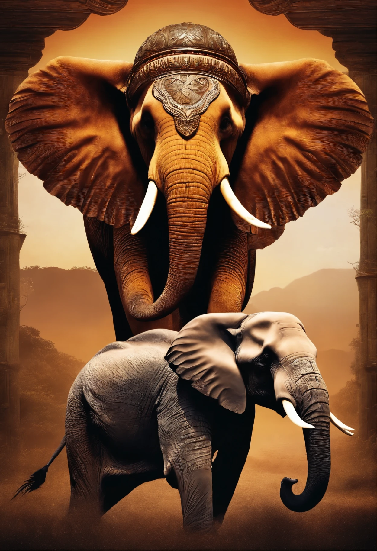Elephant and eagle mascot