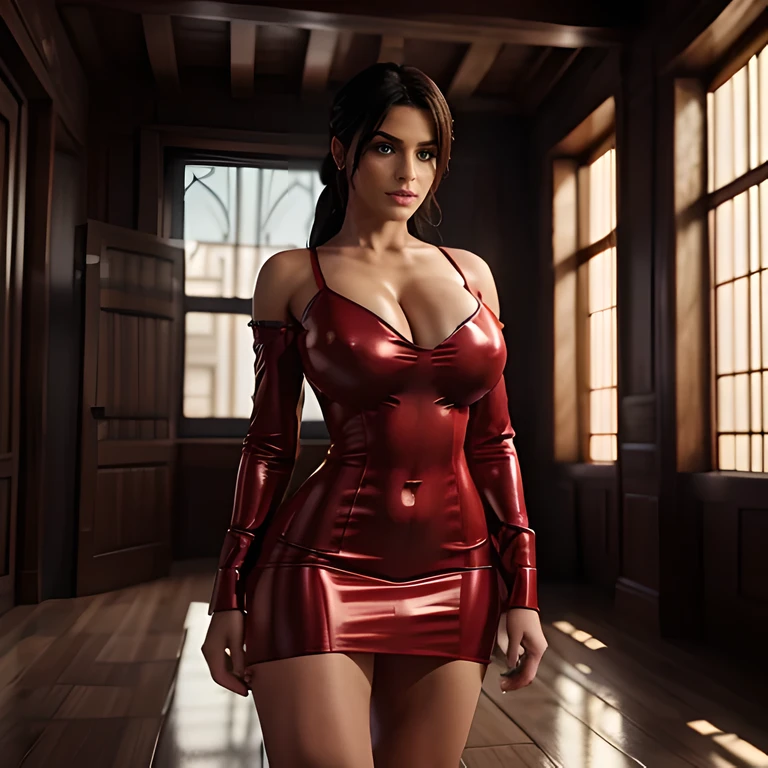 Unreal Engine 5 Realistic Render, low-angle shot,((Full body photo)), ((head to toe photo)),(Hyper-detailed, insane details, Beautifully color graded, Unreal Engine, DOF, Super-Resolution,Megapixel, Cinematic Lightning, Anti-Aliasing, FKAA, TXAA, RTX,SSAO,Post Processing, Post Production, Tone Mapping, CGI, VFX, SFX),(milf in tight mini dress)