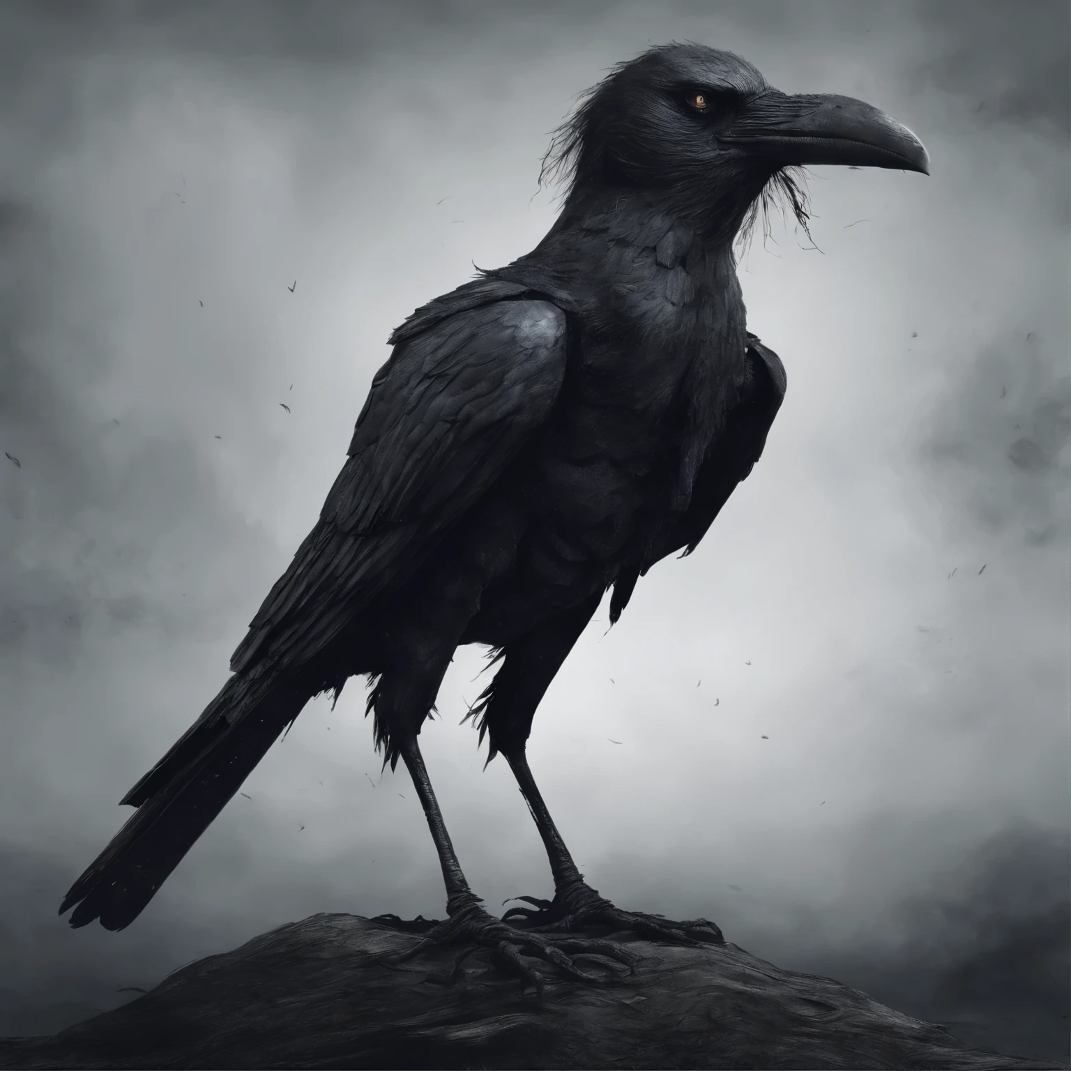 make some 4K animation character, he's a old count, scary face and mysterious background vibes, reading a book, a crow is as his side, he´s showing his rotten teeth