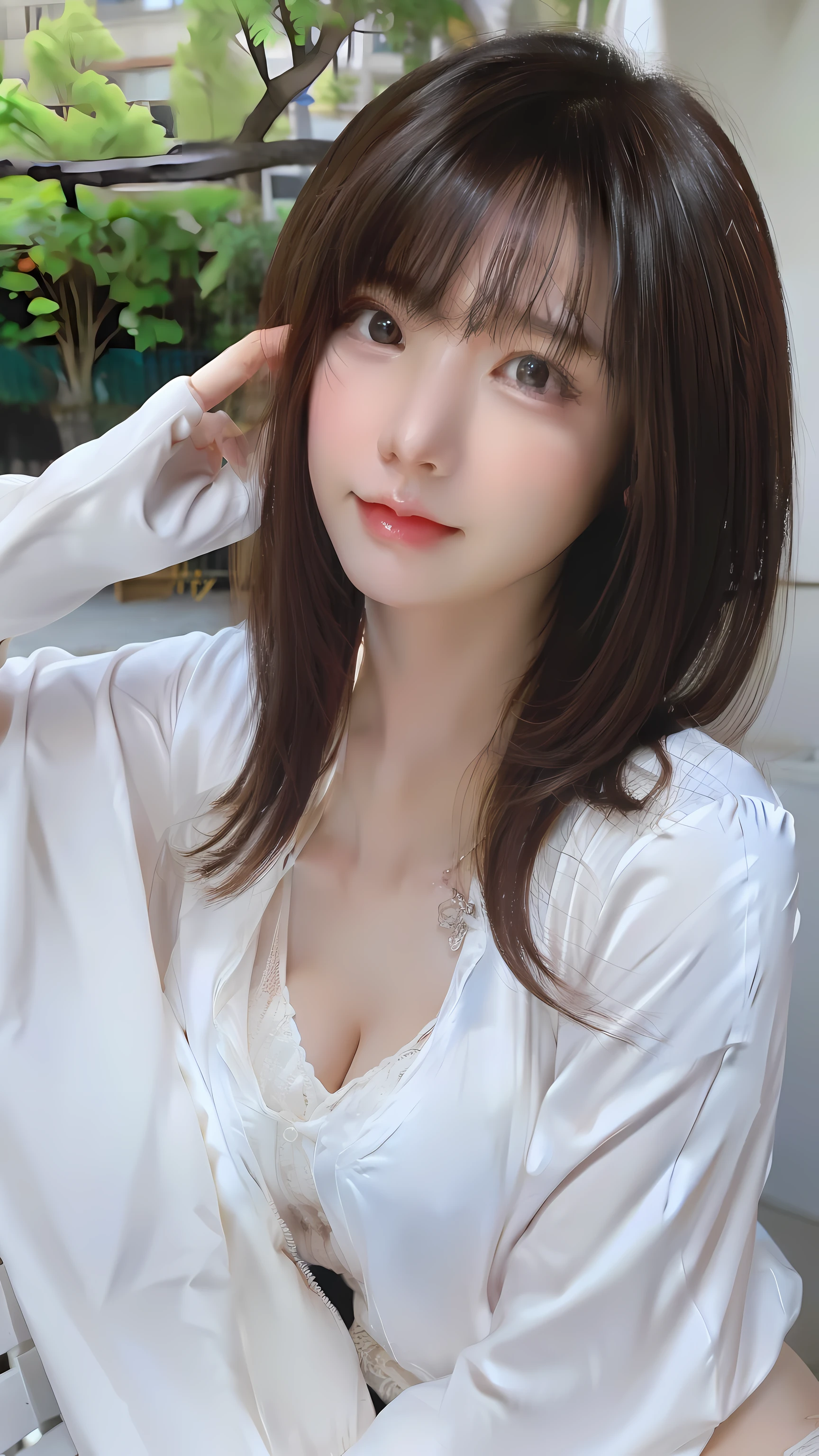 (1 girl:1.3), sexy pose, slim,
(lifelike:1.4), (masterpiece, top quality, best quality, official art), extremely detailed, most detailed, (Super detailed), ((extremely delicate and beautiful)), film light, (realistically:1.3),
(High detail skin:1.2), High resolution, 8K Ultra HD, 4K, 8K, Bokeh,
digital SLR camera, absurd, The optimal ratio of four fingers to one thumb,
in a park with trees,sit on bench,
((silky long hair)), (brown hair), tears,
pretty face, perfect face, highly detailed pretty face,
Lovely, Shy,blush,
dynamic angle, from above,looking at the audience,
wearing a brown sweater,skirt