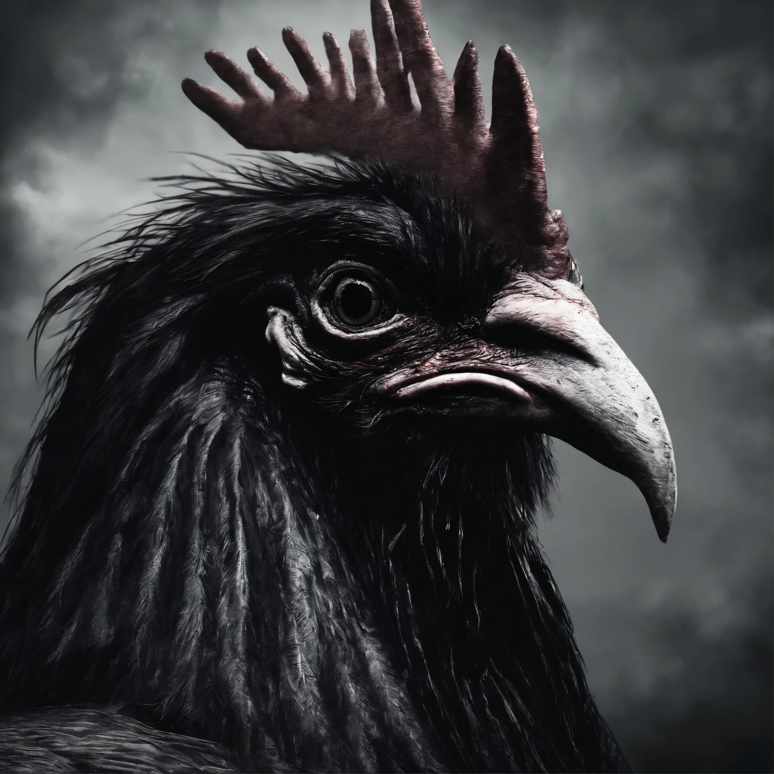 make some 4K scary evil rooster