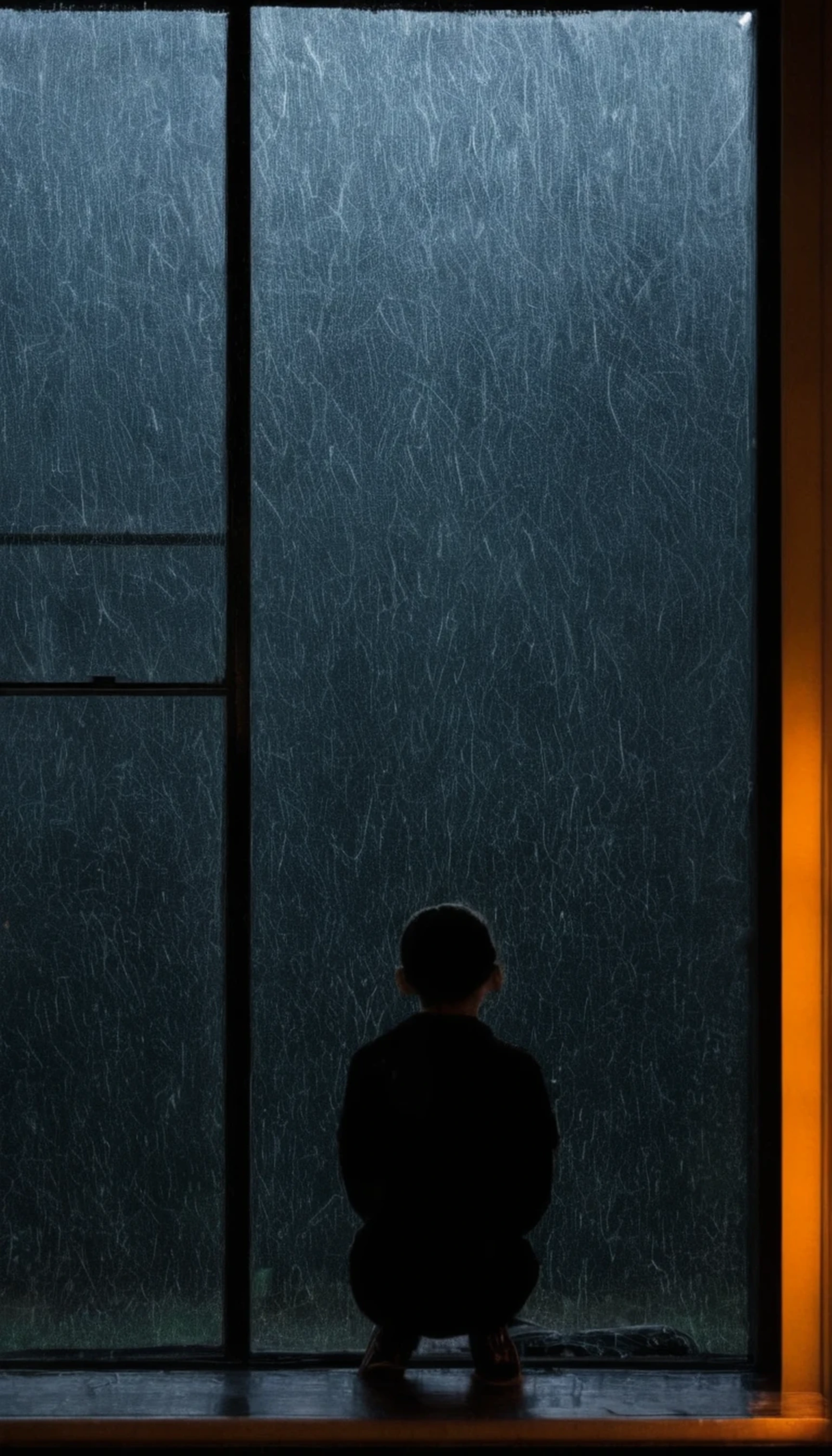ultra high definition, 4K, super detailed, Work, a photograph of a woman is looking out a window at the rain,1 boy,sitting,indoors,Tree,window,dark,bare Tree,Fear (theme) , Want black style, Ultra black coating style, dark coating style
epic, beautiful lights, Encouraging