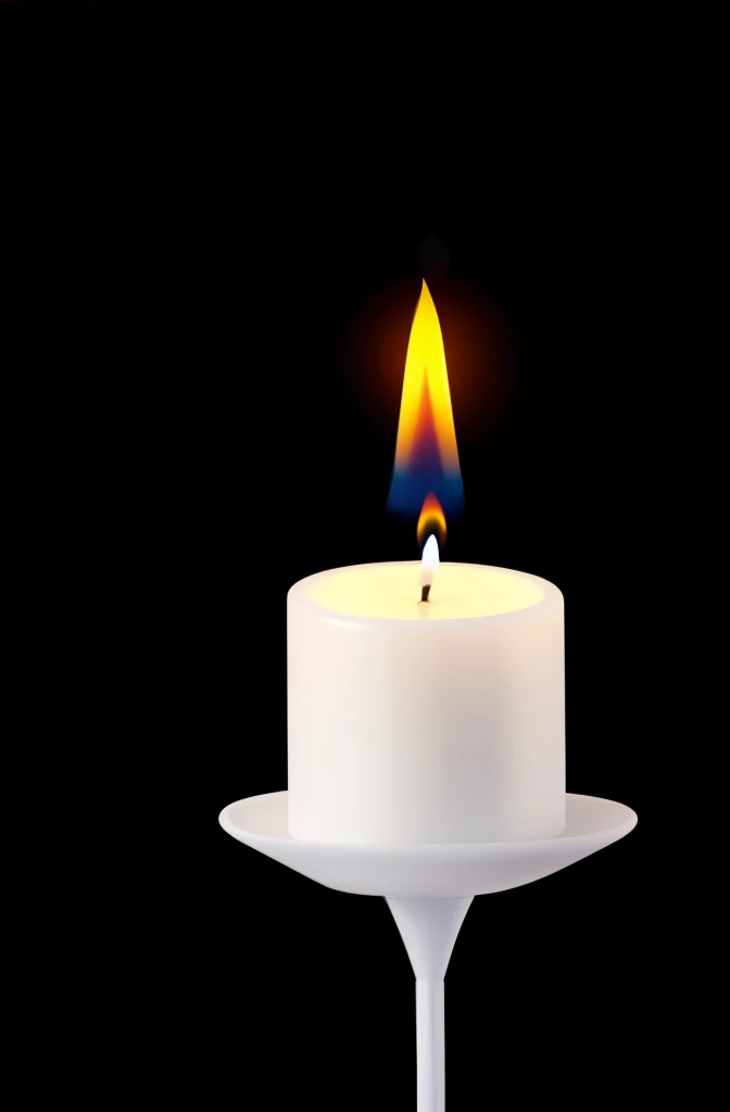 A candle floating in the air,Disney Pixar style character, full body, full body, white background,White background, Q version, 2d, cute