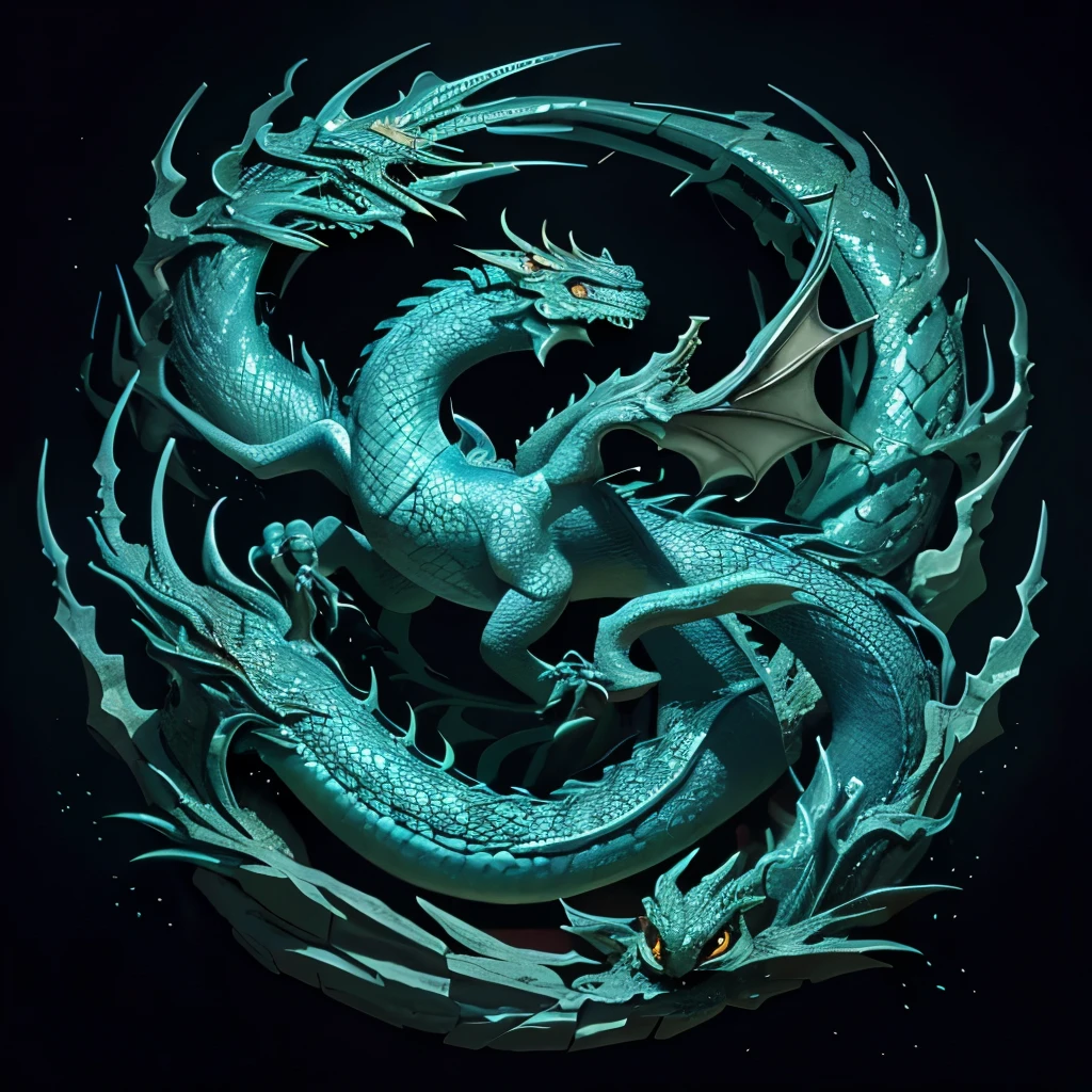 Dragon, with its majestic form depicted in intricate line art, showed its vibrant scales shimmering in the sun. The fiery breath, Masterpiece: 1.4, 8K, Real, Raw photo, Best quality: 1.4, painstakingly captured in detailed lines, exuded an intensely realistic presence. Dragon's eyes, Realistic blue, examined the surroundings, each line adding depth and dimension, making the dragon appear as if it could leap off the page. The lines formed a web of intricacy, 4K, Ultra high definition, accentuating the dragon's every feature - from its sharp claws to the curling tendrils of its man