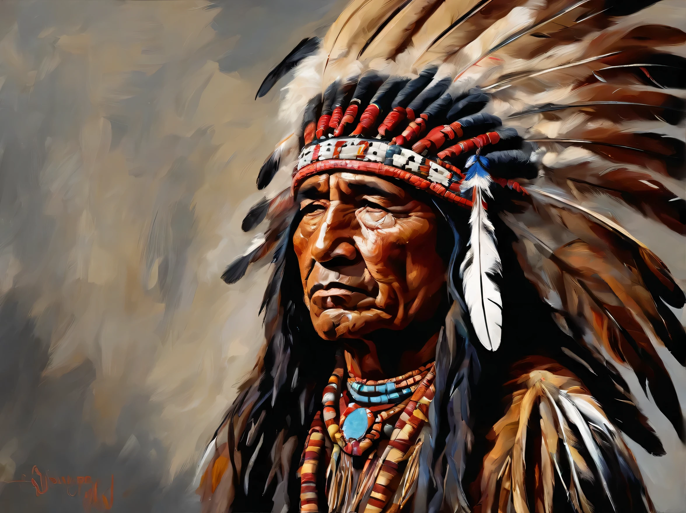 arafed man in a feather headdress with a black background, native american, a native american warrior, native american warrior, indigenous man, red cloud, indian warrior, american indian headdress, skilled warrior of the apache, portrait shot, closeup portrait shot, indigenous, portrait of a warrior, native american art, eagle feather, ultra detailed portrait