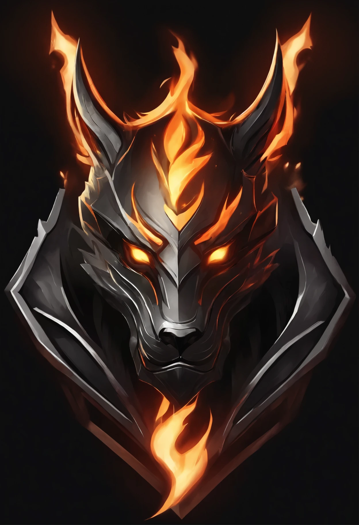 esport logo, Landak scary expression pose portrait, lightning and fire element, with the words "DOV" Illustration style black background, shield shape