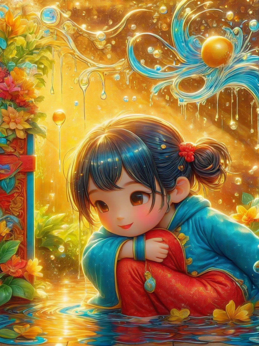 masterpiece，，stills，1girl，floating into the sky，close up，gloomily，((gloomy，cry，sob，tearful，shed tears:1.8))，gloomy的光线和温暖，Sun sets，（spark of light：0.7），卡通close up红发女人，creepy clown girl，Harley Quinn，goth clown girl，whole body concept，Necromancer，，chuck style，Smart style，dark screen tone